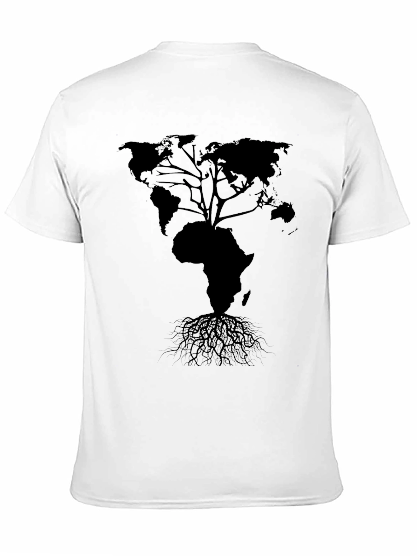 World Map Tree T-Shirt - Black