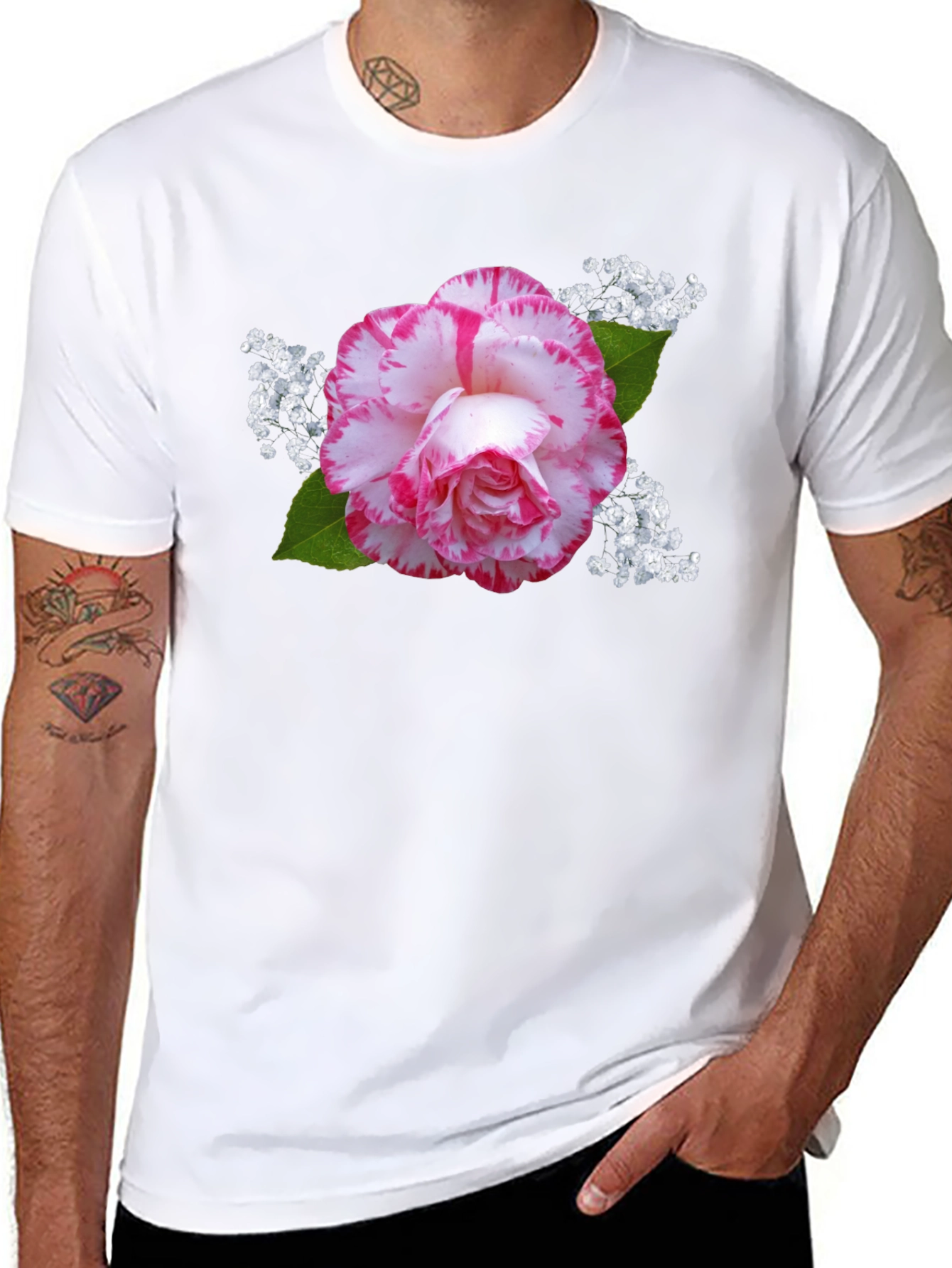 Floral Print Black T-Shirt - Stylish & Unique