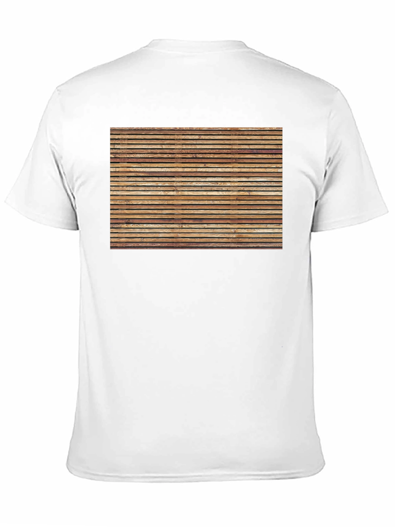 Rustic Wooden Plank Graphic Tee - Casual Comfort