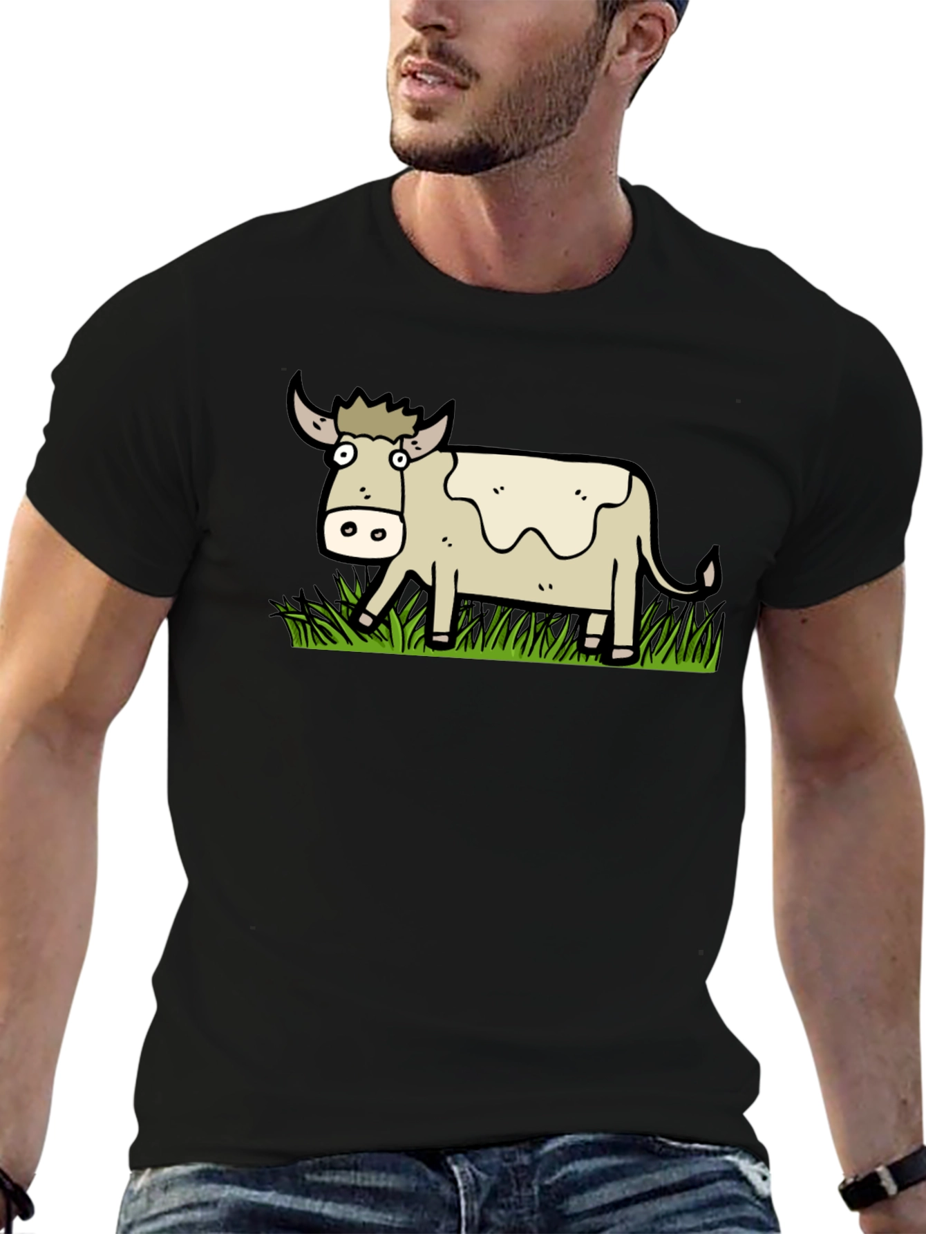 Cartoon Cow Graphic T-Shirt - Unisex