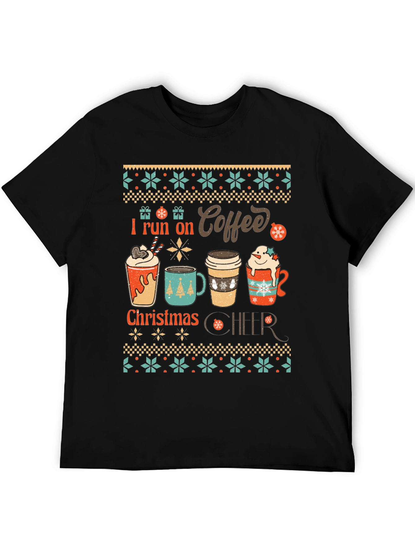 I Run on Coffee Christmas Cheer T-Shirt