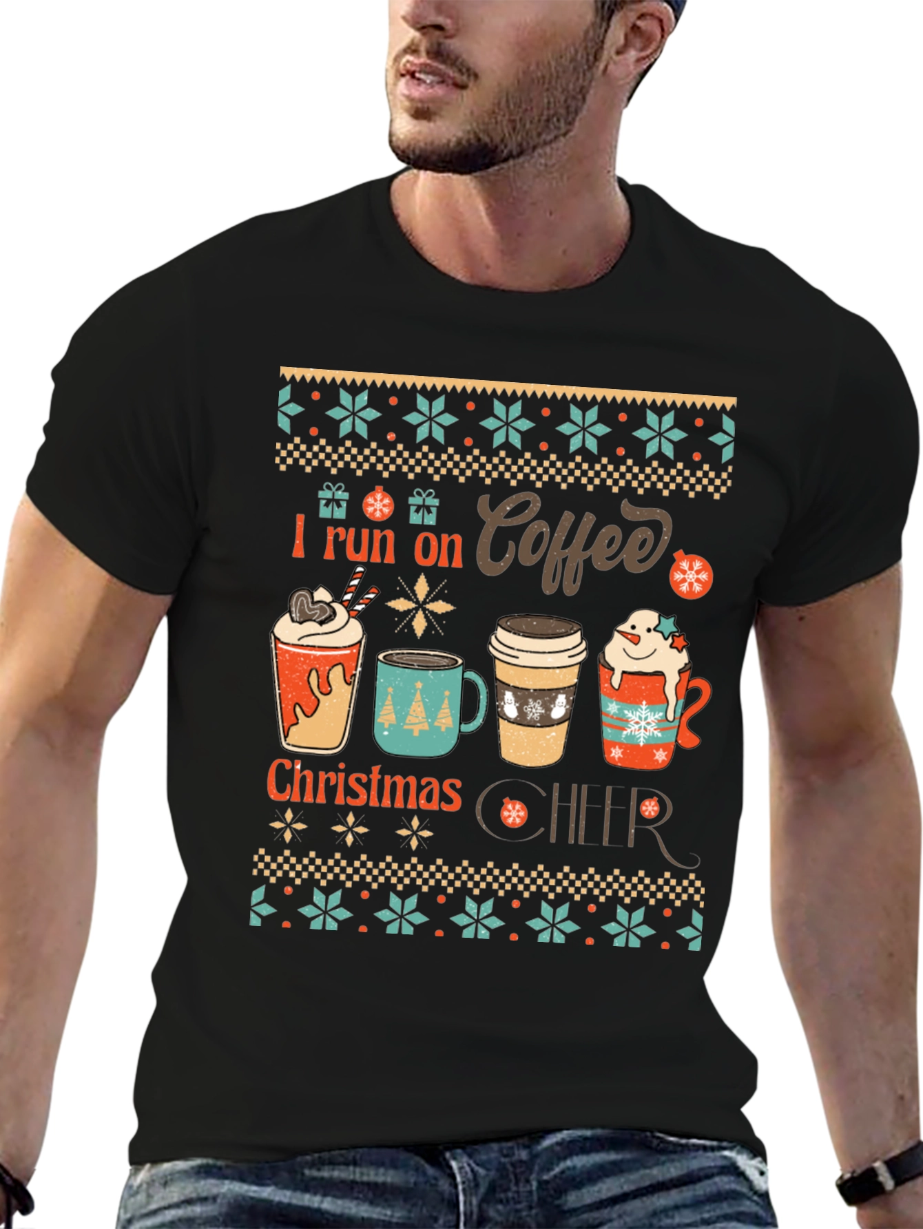 I Run on Coffee Christmas Cheer T-Shirt