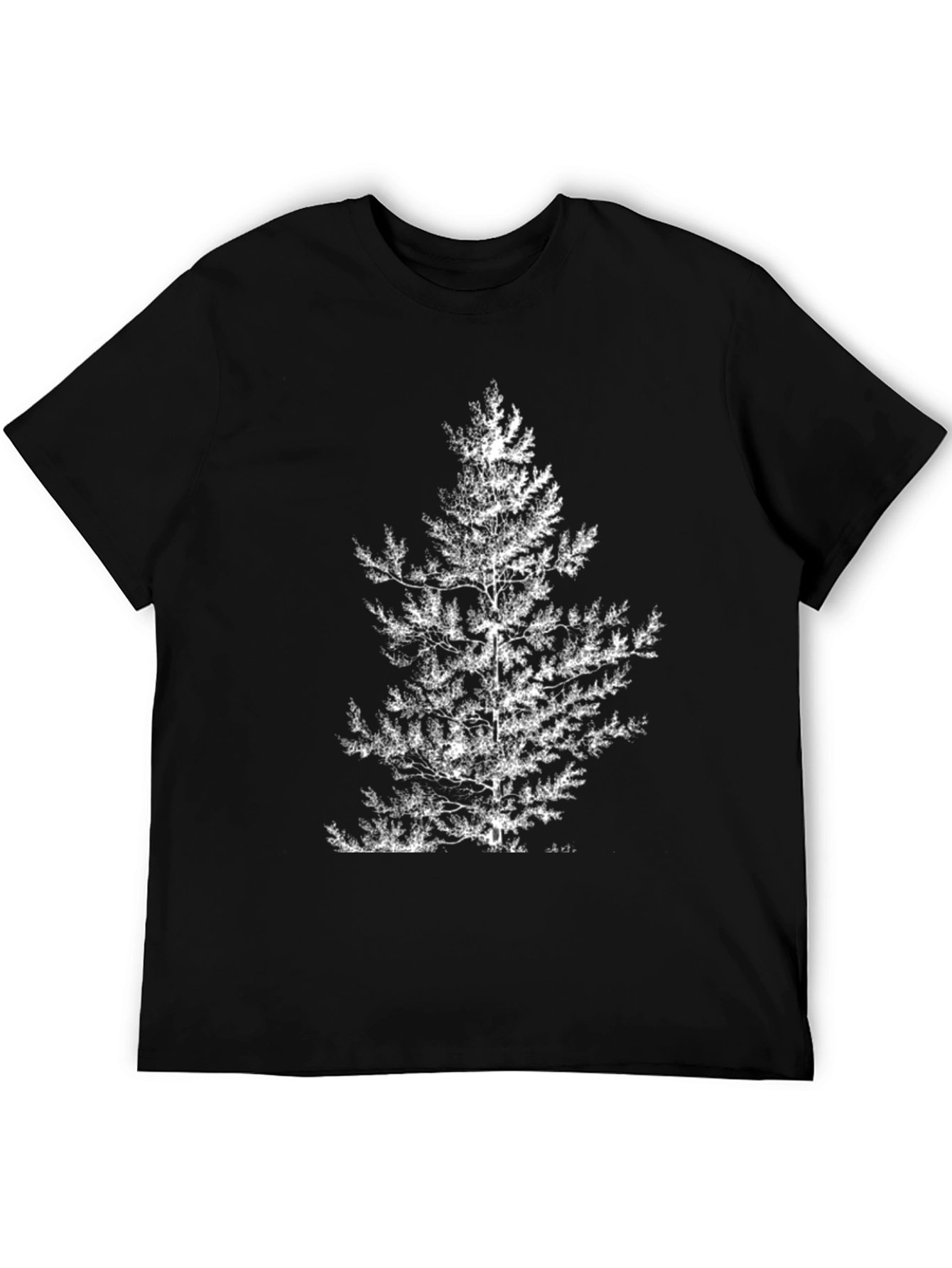 Nature Inspired Black T-Shirt with Tree Print