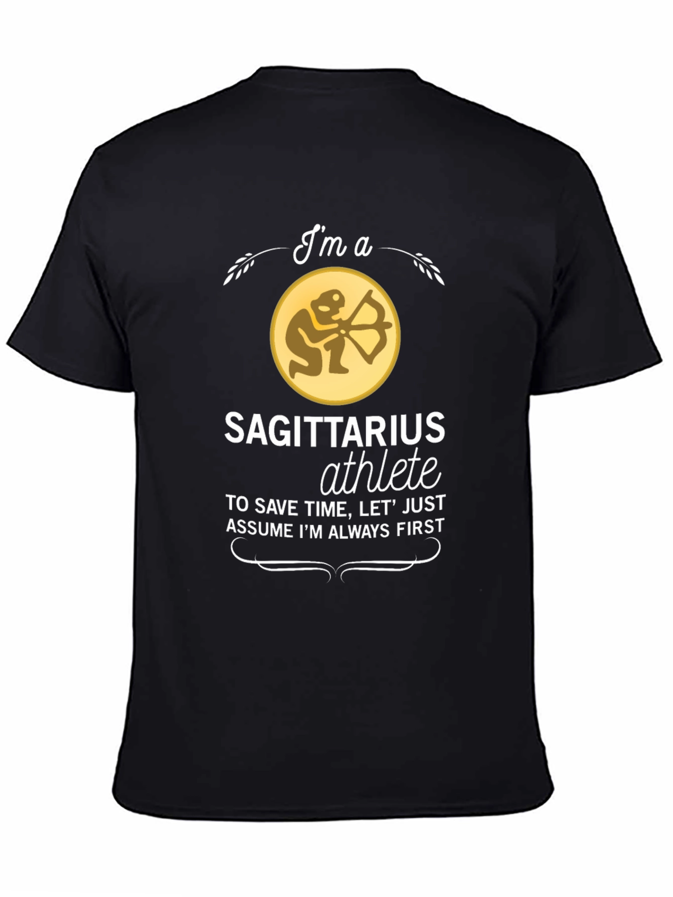Sagittarius Athlete Black T-Shirt