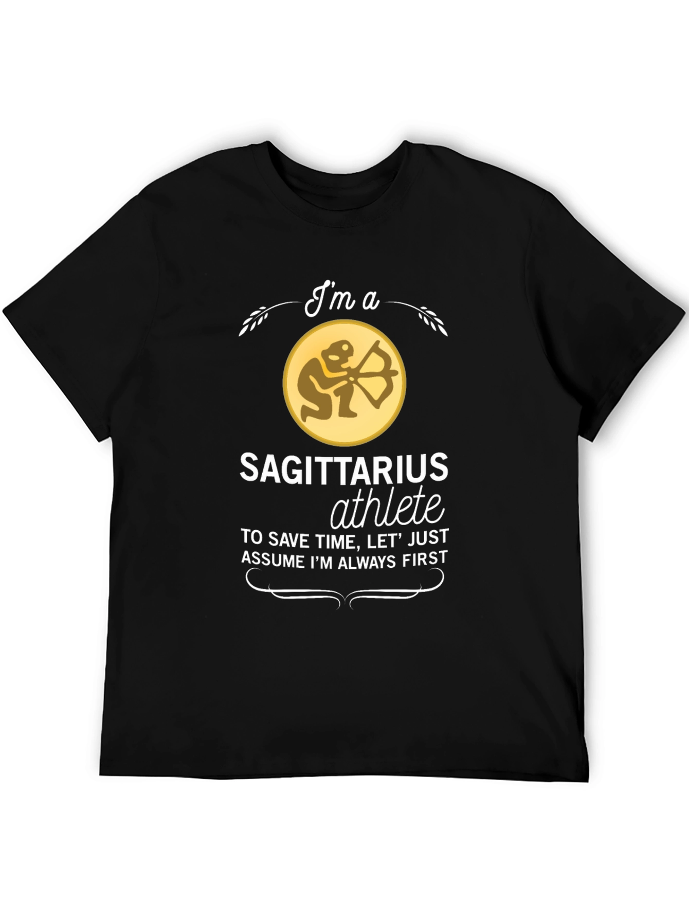 Sagittarius Athlete Black T-Shirt