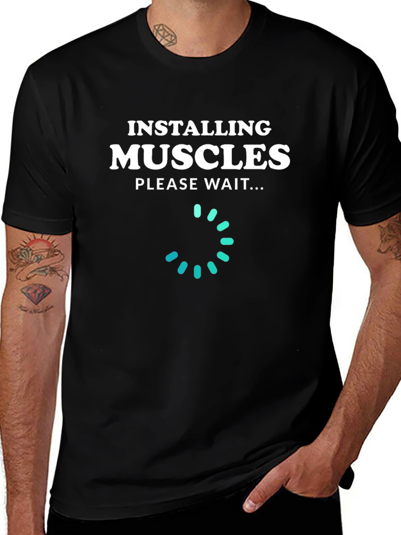 Installing Muscles T-Shirt - Funny Gym Workout Tee