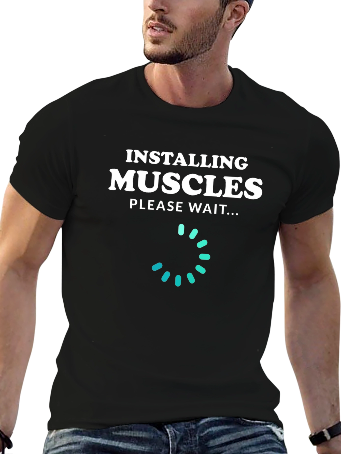 Installing Muscles T-Shirt - Funny Gym Workout Tee