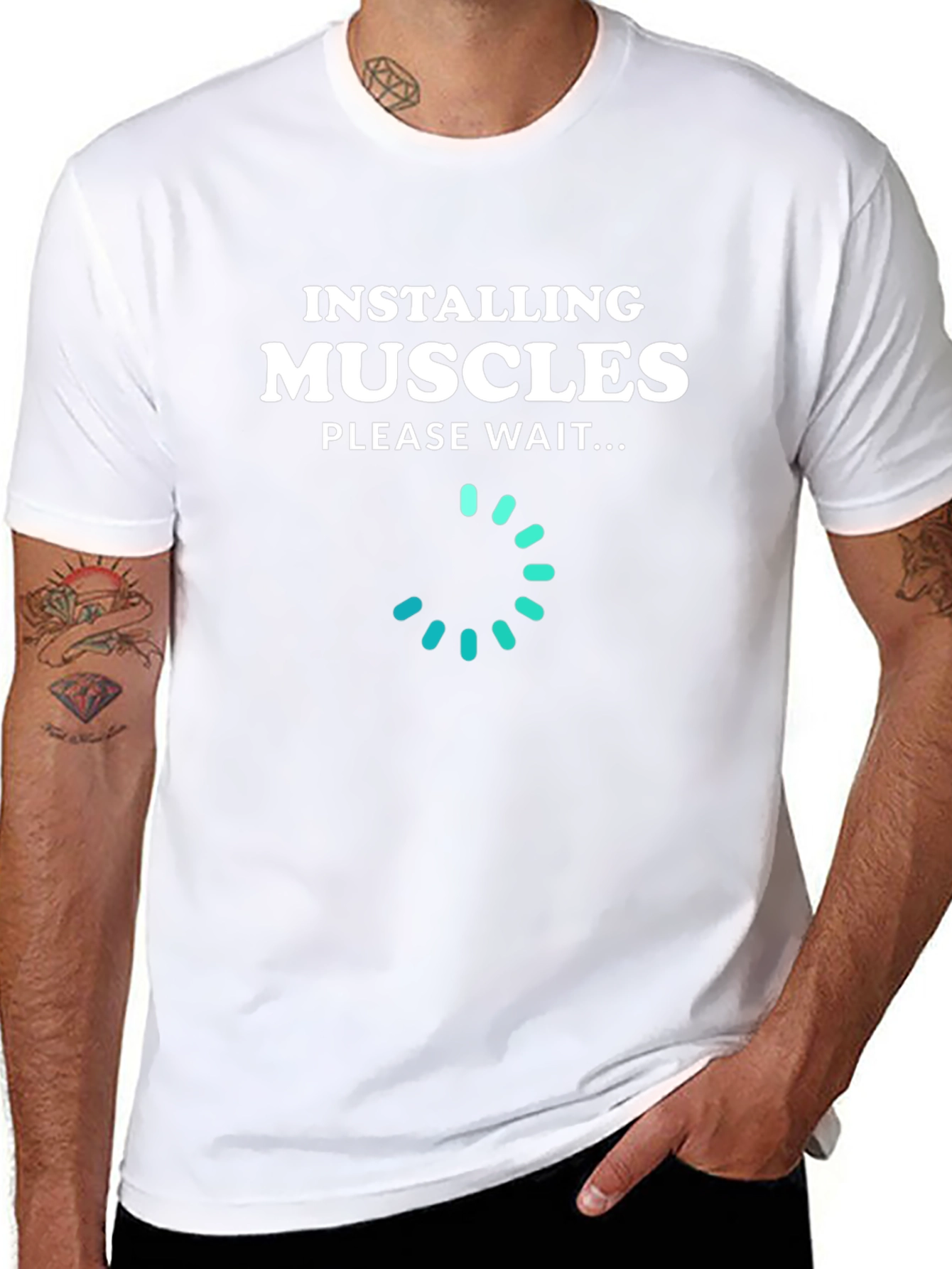 Installing Muscles T-Shirt - Funny Gym Workout Tee