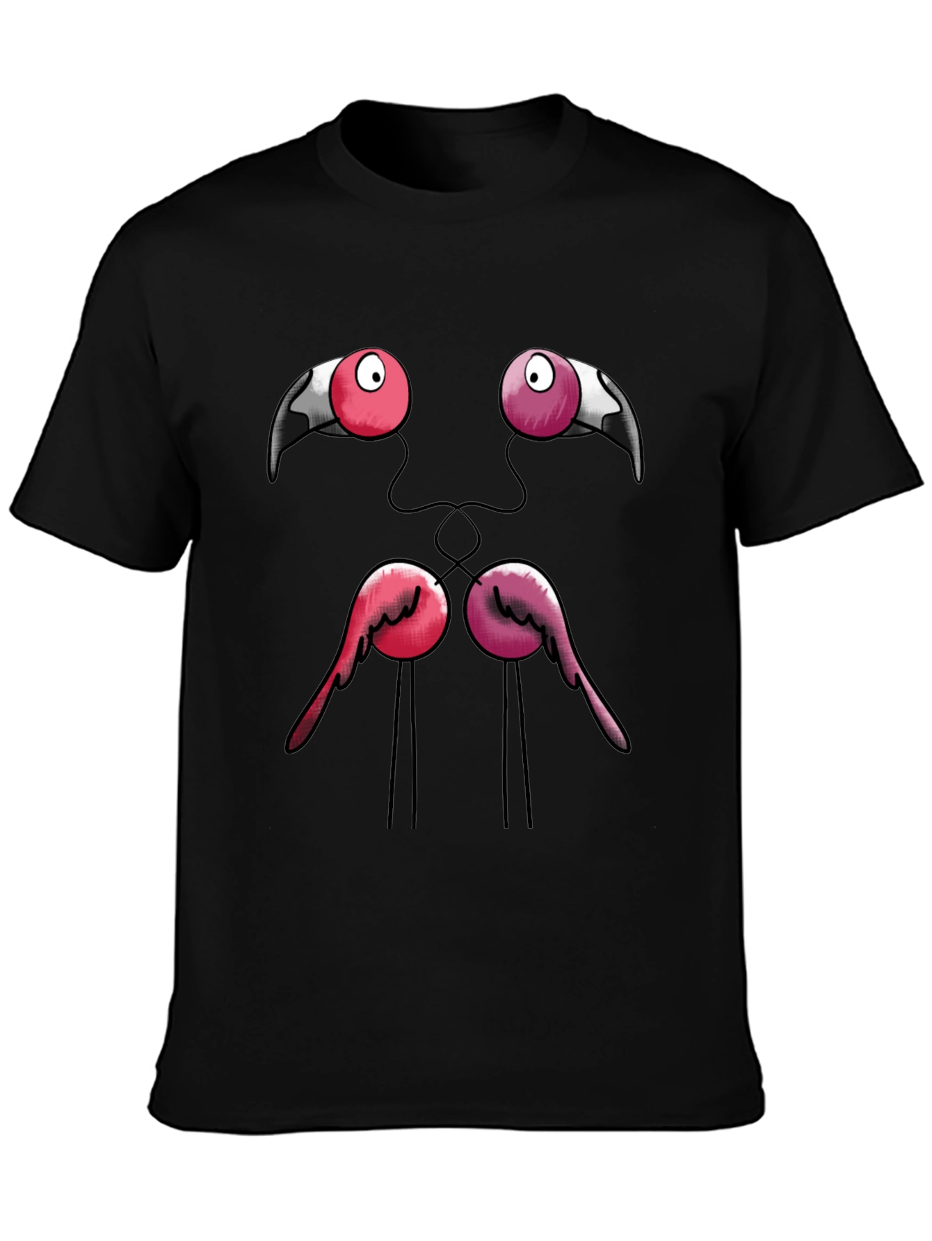 Flamingo Face T-Shirt - Quirky Graphic Tee
