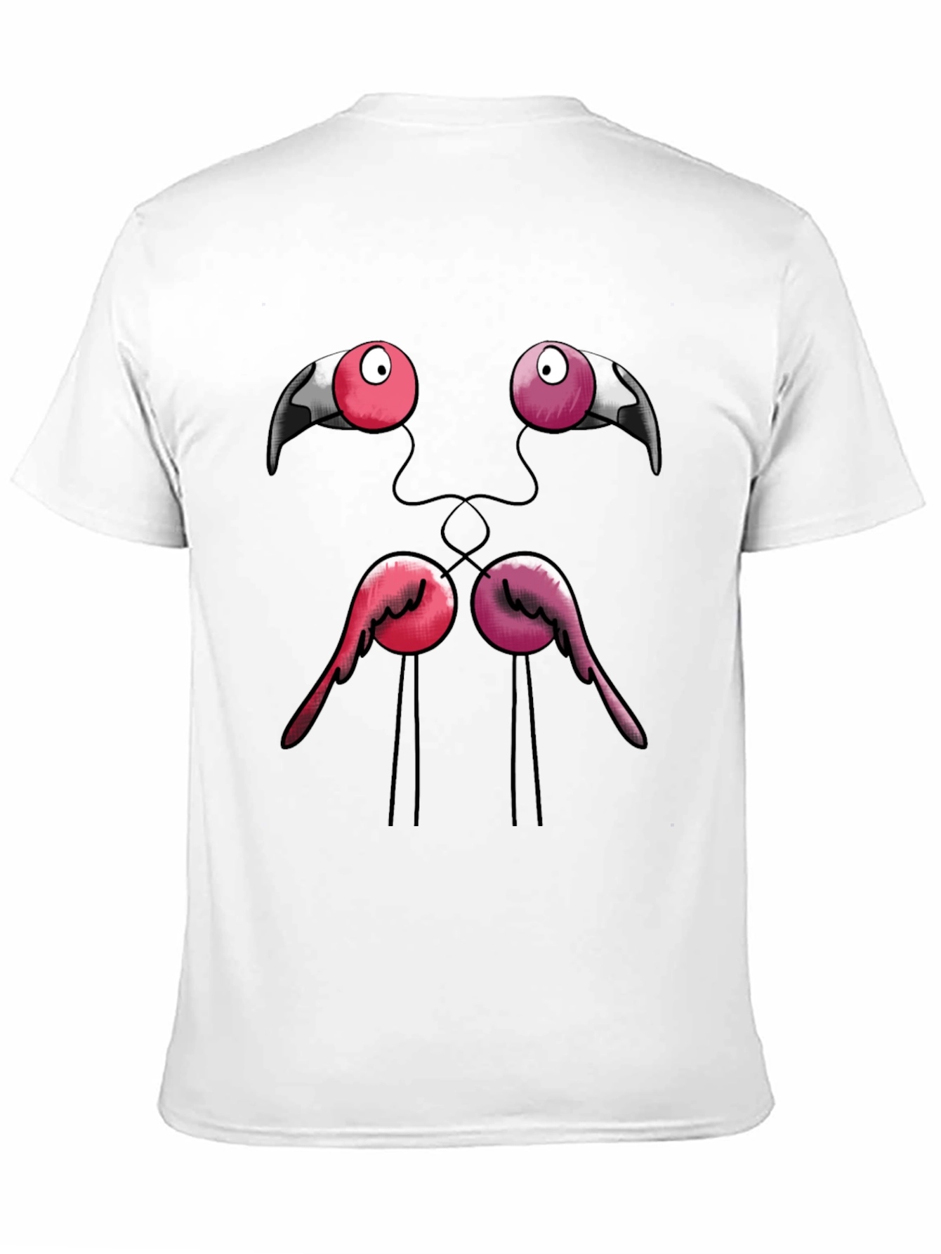 Flamingo Face T-Shirt - Quirky Graphic Tee