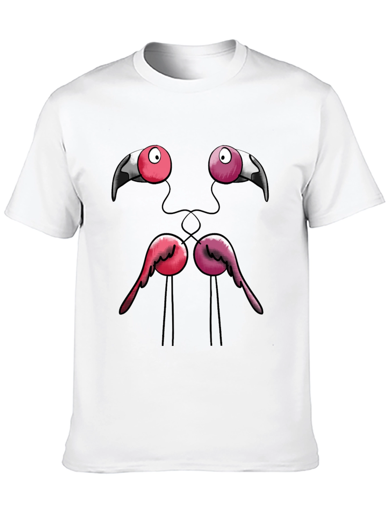 Flamingo Face T-Shirt - Quirky Graphic Tee