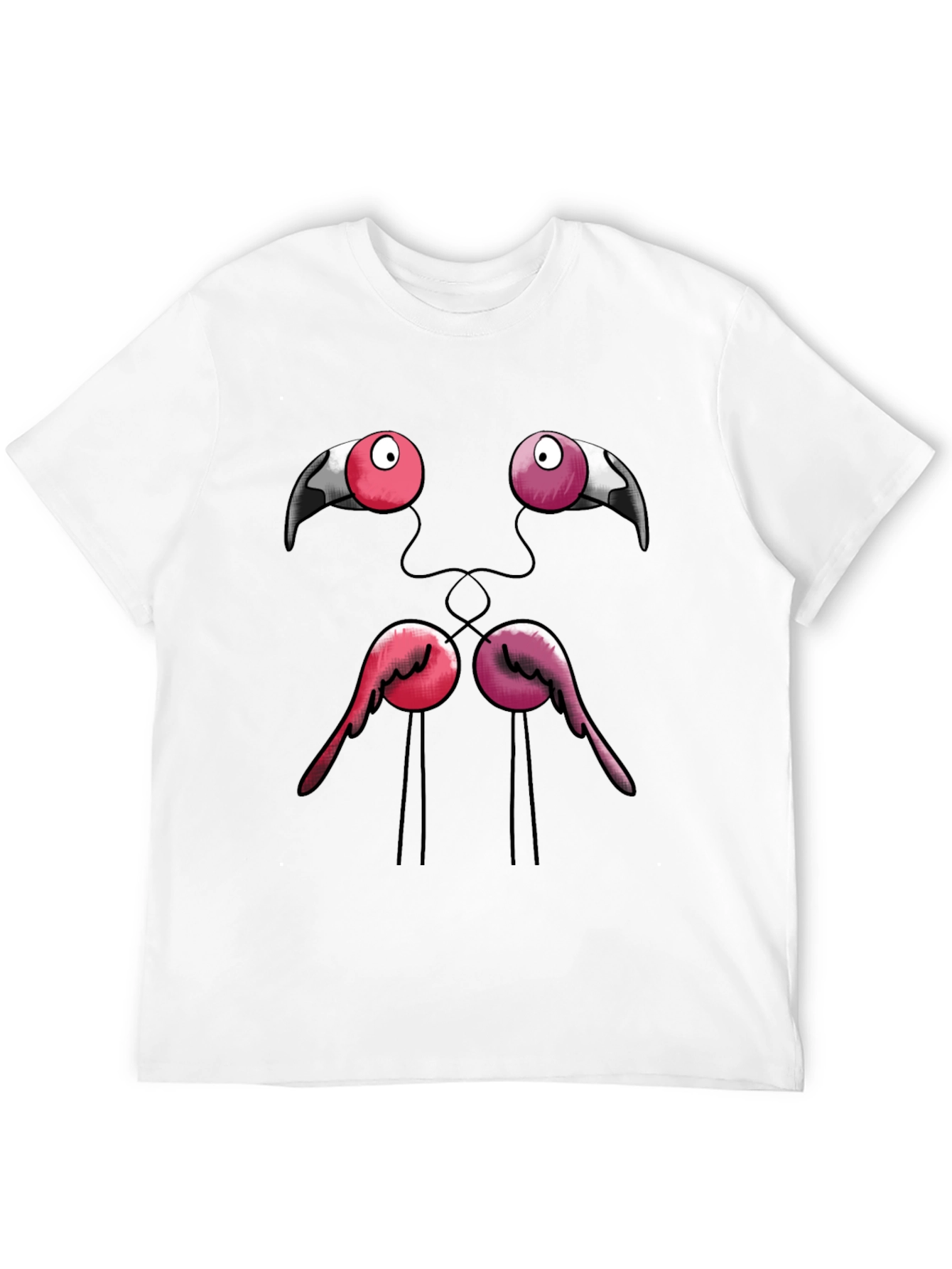 Flamingo Face T-Shirt - Quirky Graphic Tee