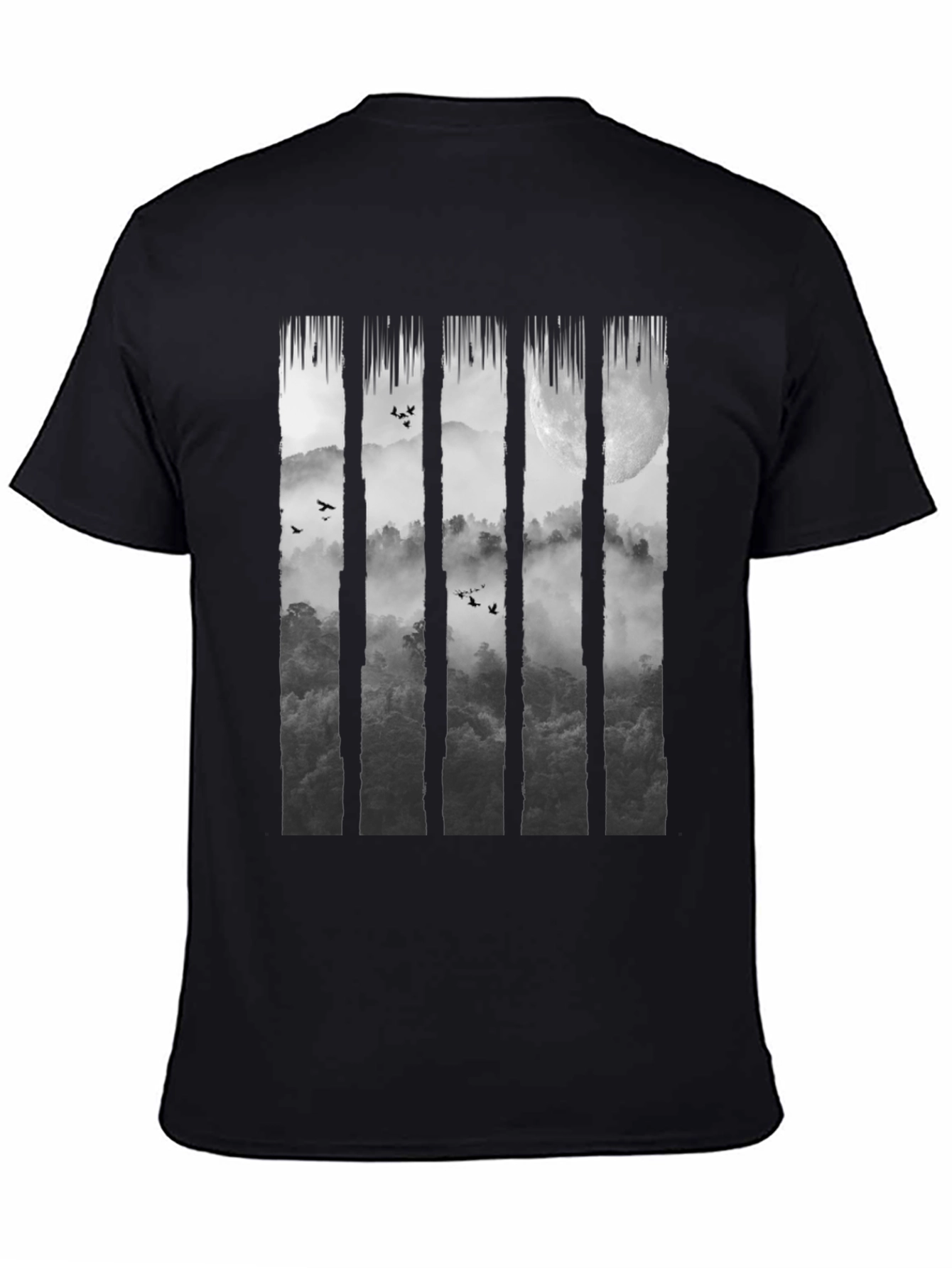 Mystic Moon Forest Graphic Tee - Black