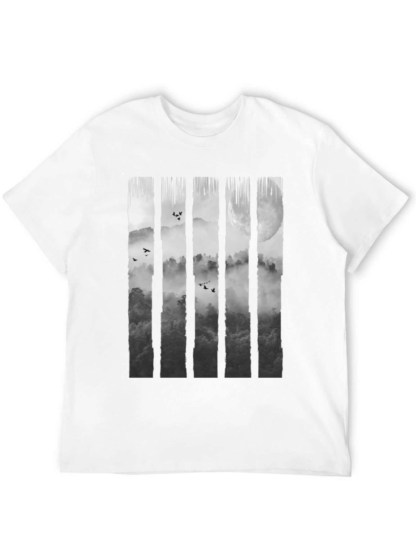 Mystic Moon Forest Graphic Tee - Black