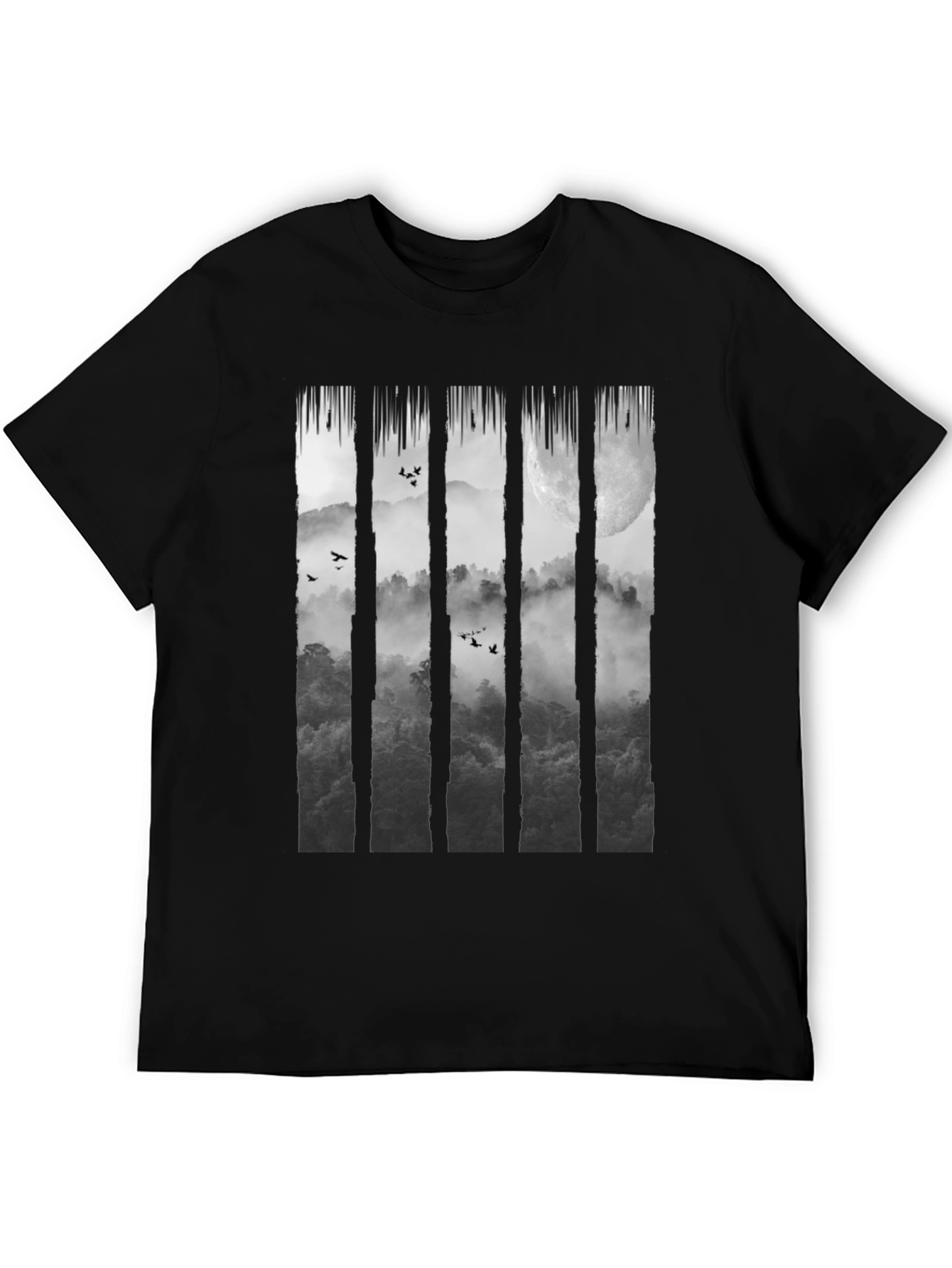 Mystic Moon Forest Graphic Tee - Black