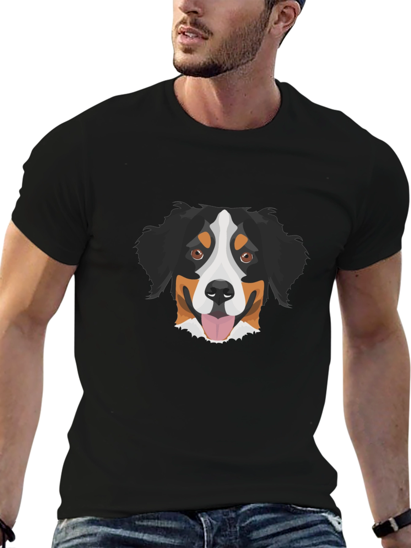 Bernese Mountain Dog Graphic Tee - Black