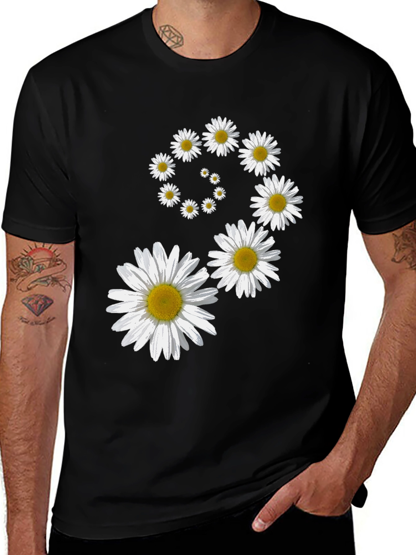 Daisy Spiral Graphic T-Shirt - Casual Comfort