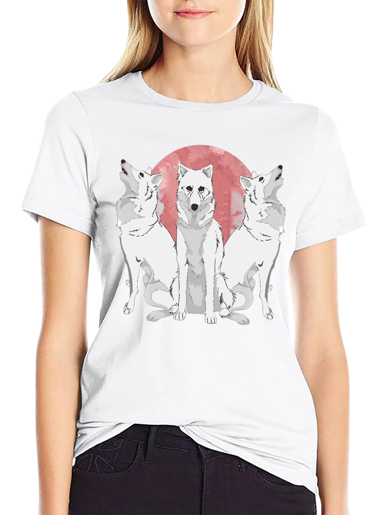 Wolf Pack Moon Graphic Tee - Black