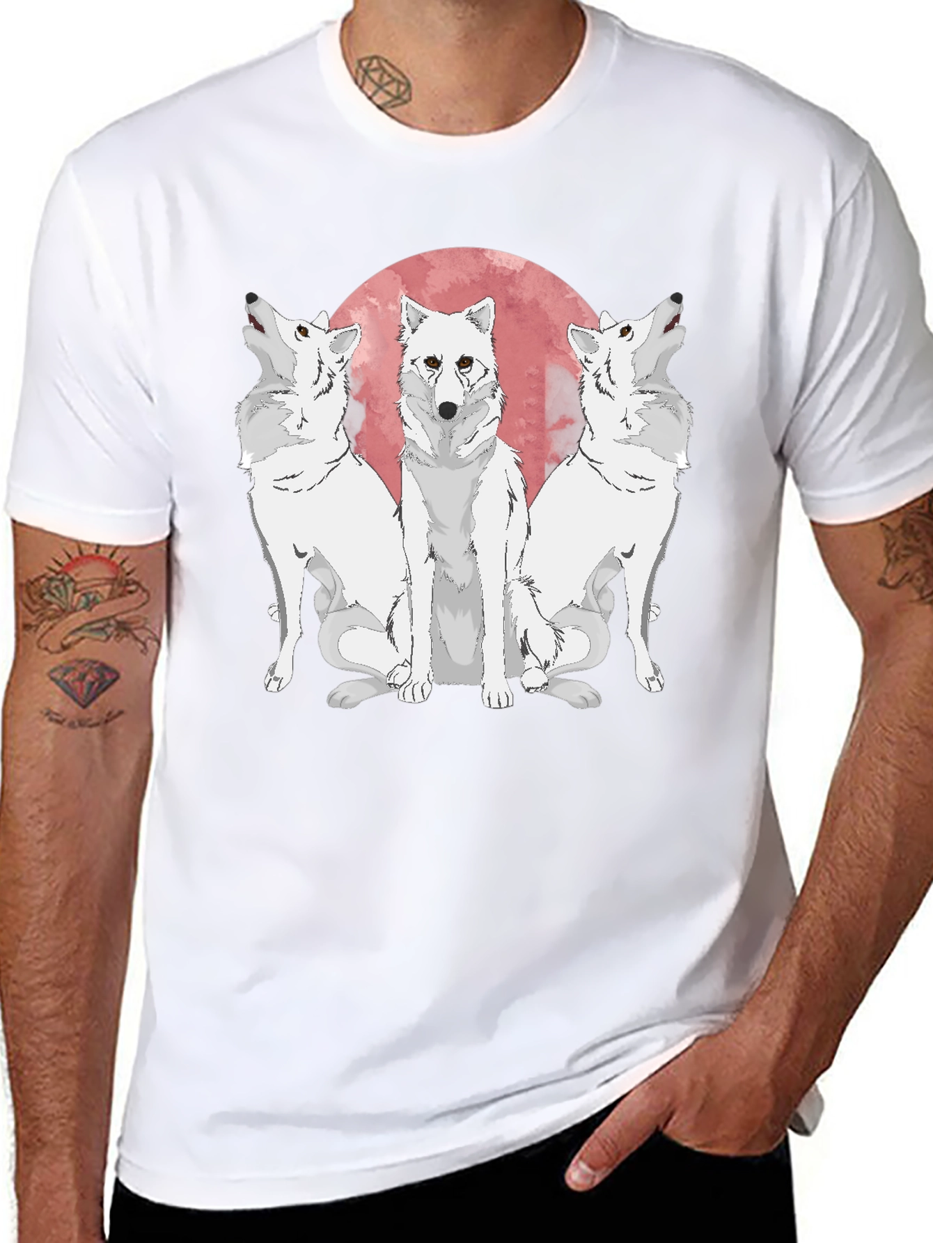 Wolf Pack Moon Graphic Tee - Black