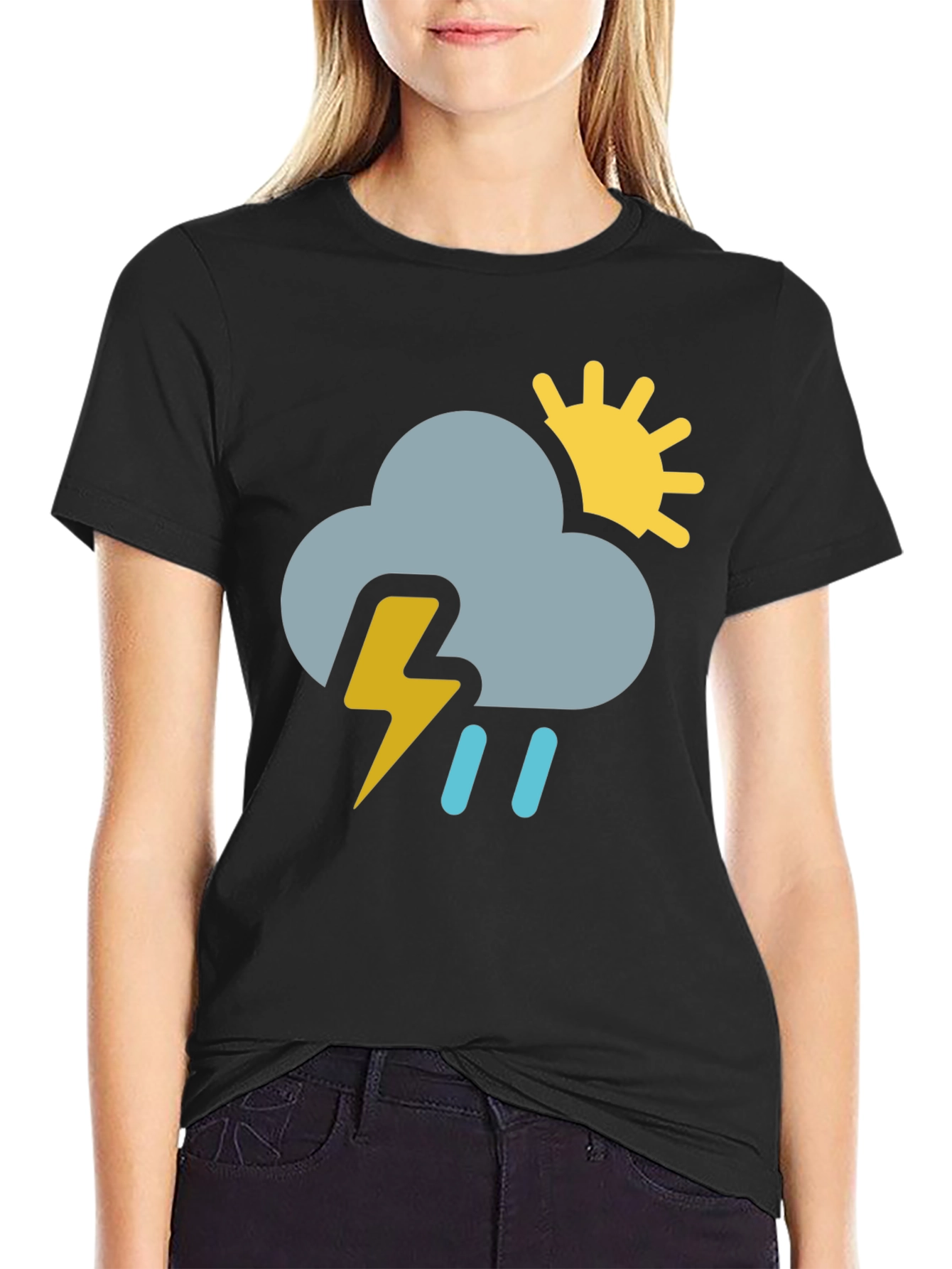 Rain or Shine Black Graphic T-Shirt
