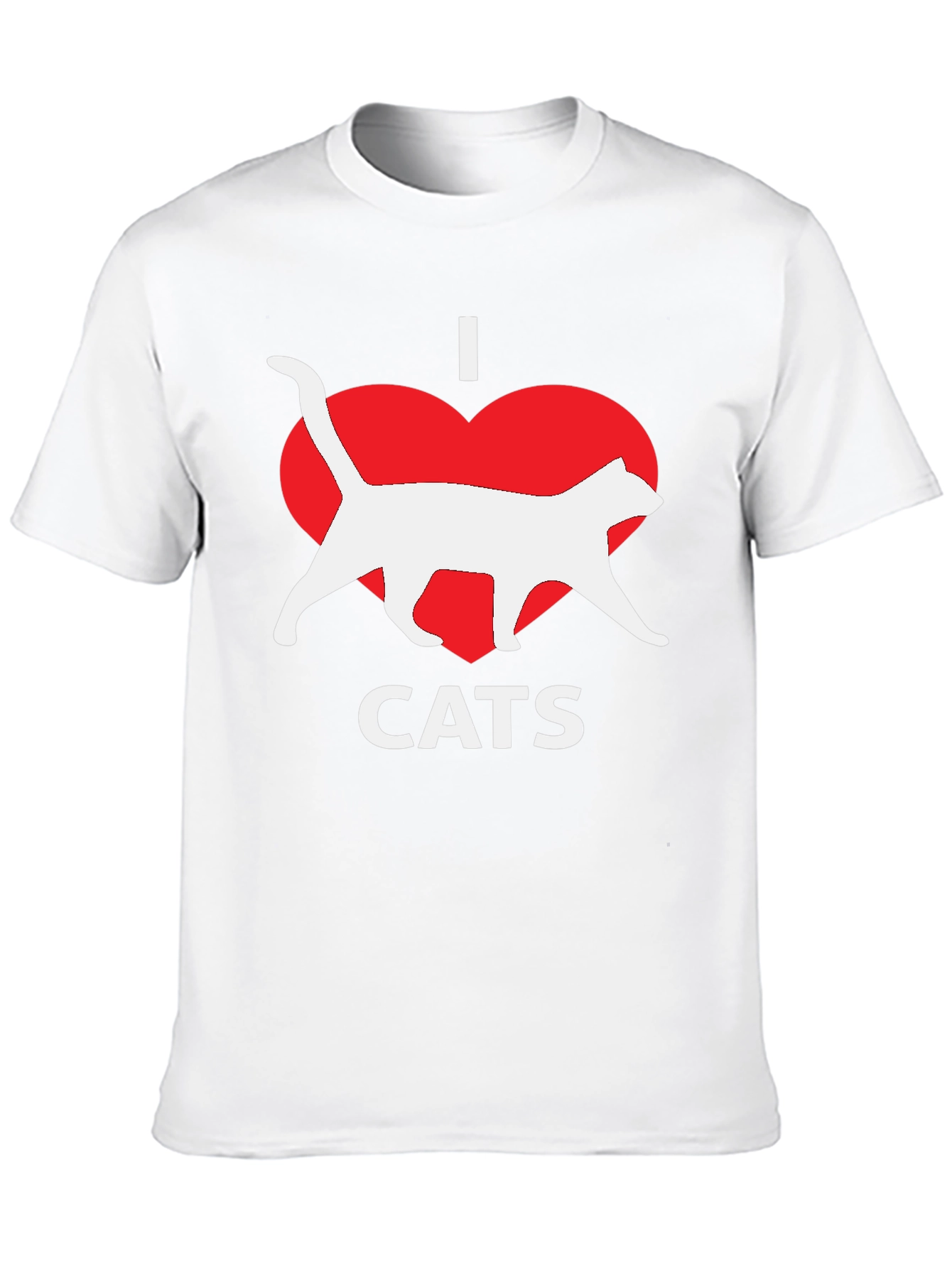 I Heart Cats Black T-Shirt Novelty Graphic Tee