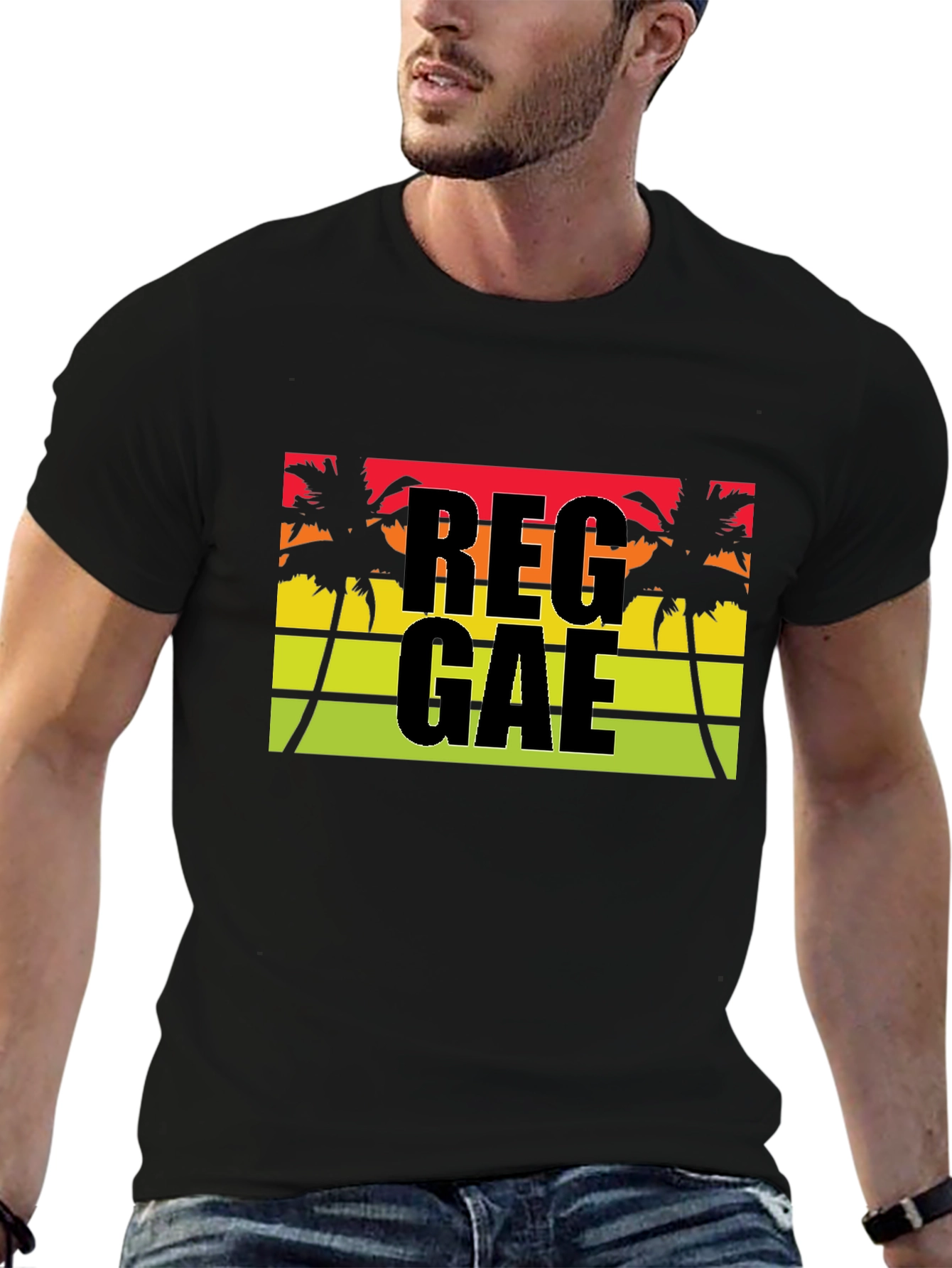 Reggae Vibe T-Shirt - Tropical Palm Tree Design
