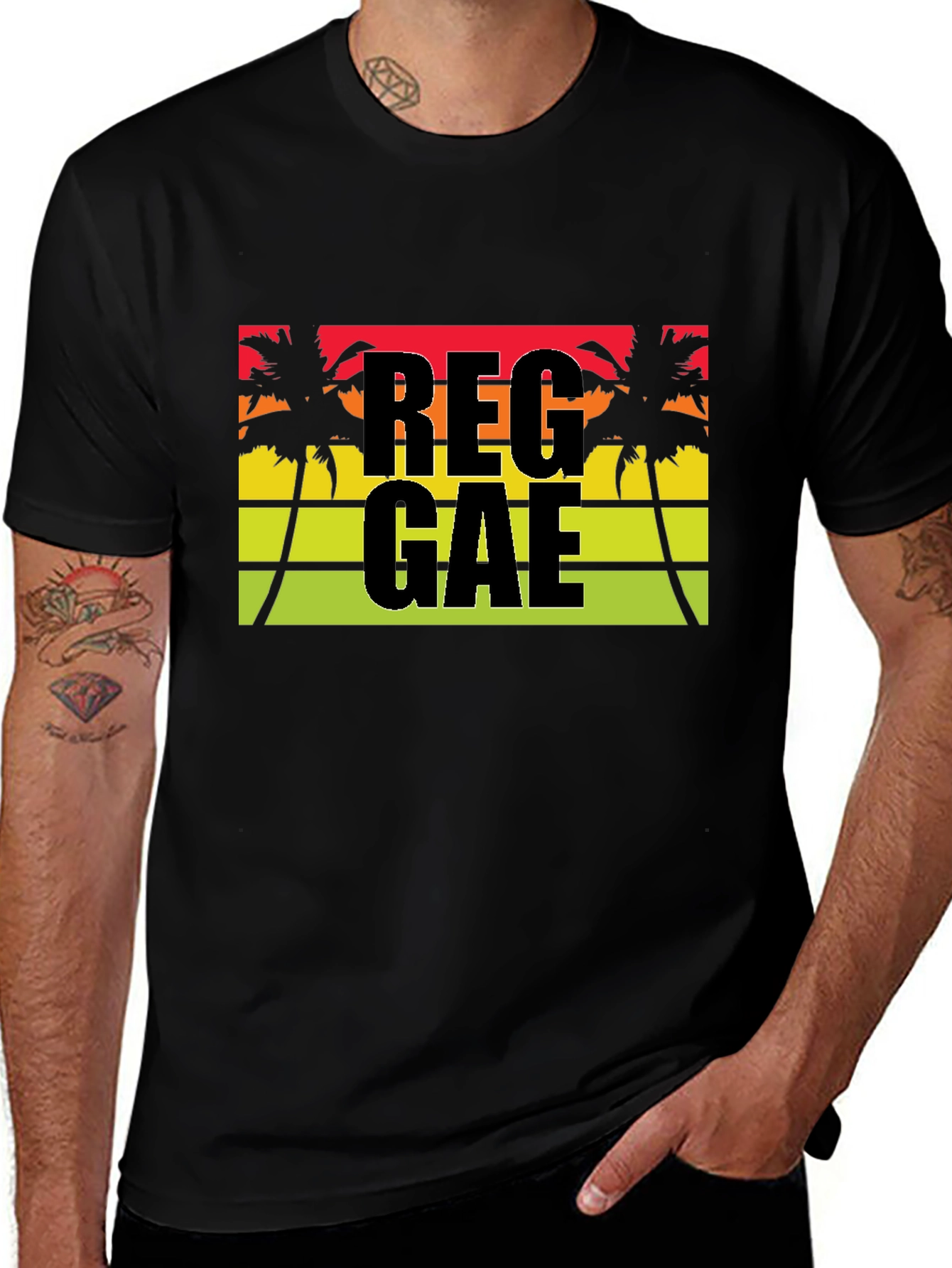 Reggae Vibe T-Shirt - Tropical Palm Tree Design