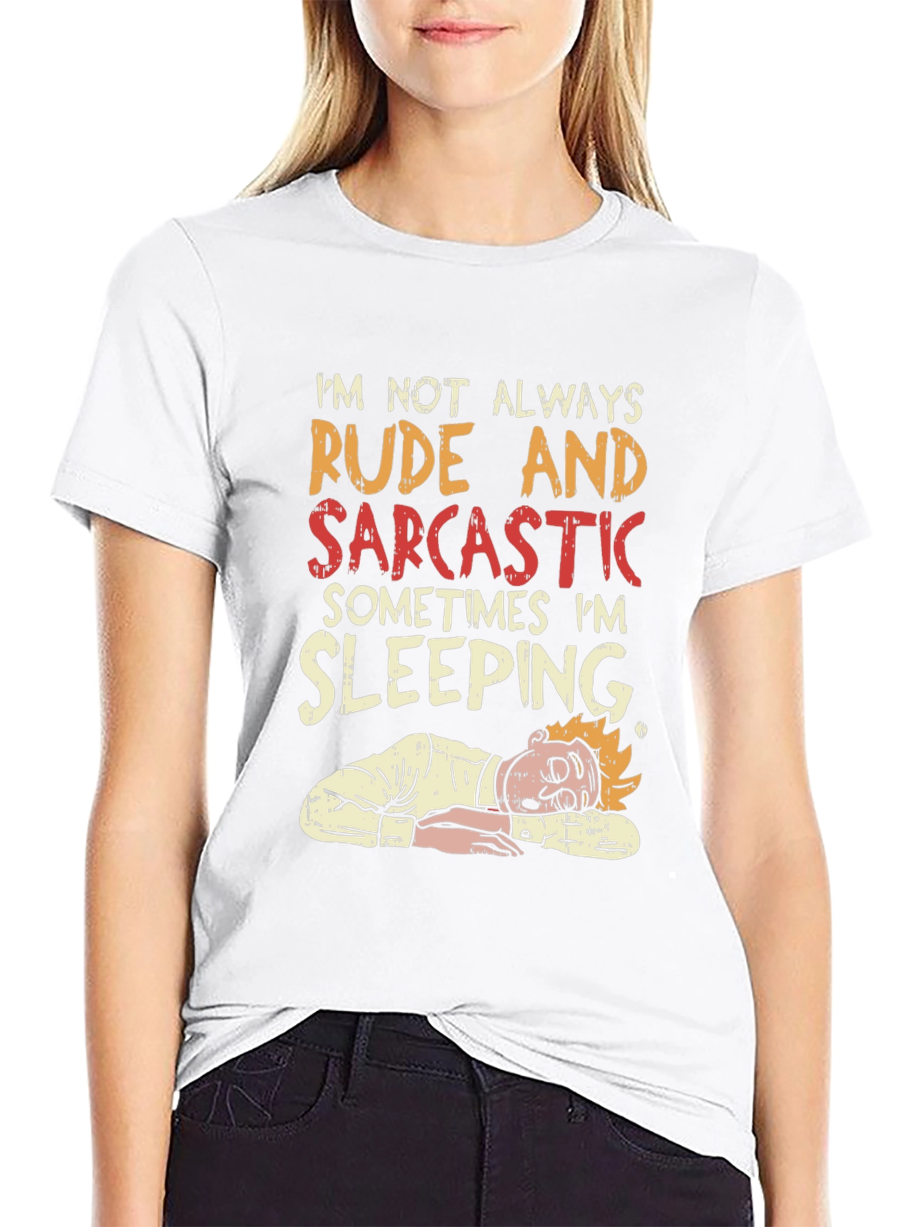 Rude and Sarcastic Sleeping Graphic Tee