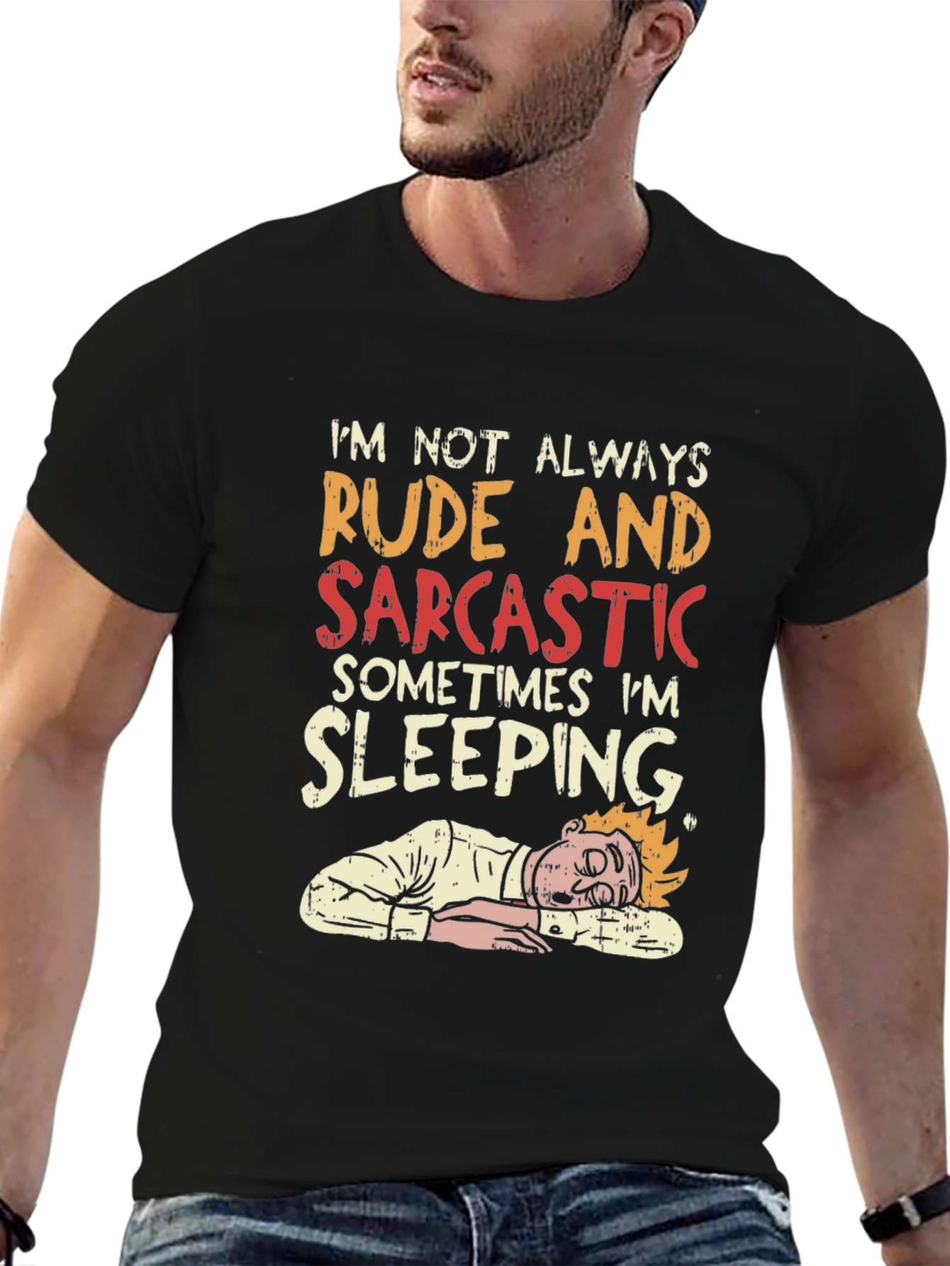 Rude and Sarcastic Sleeping Graphic Tee