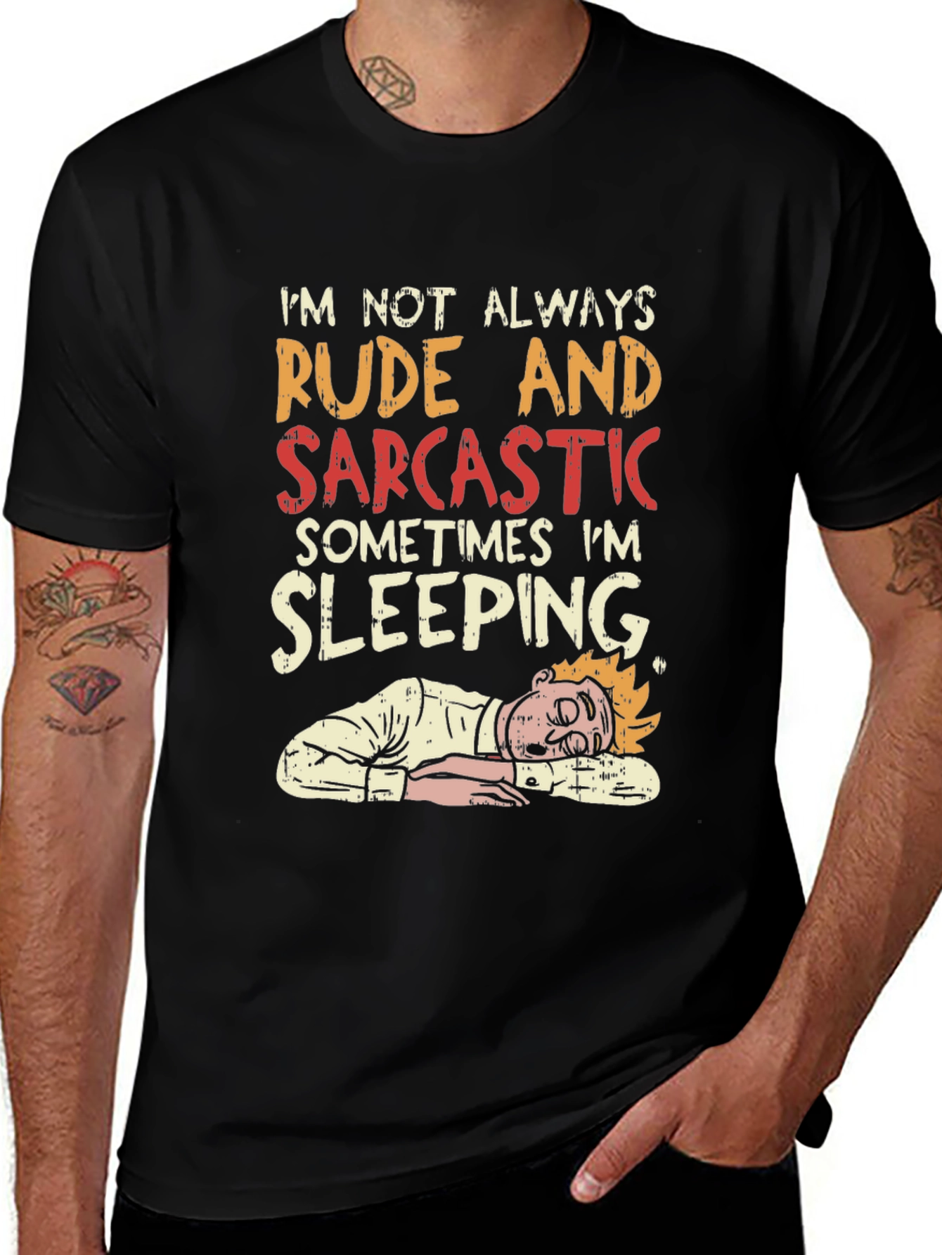 Rude and Sarcastic Sleeping Graphic Tee