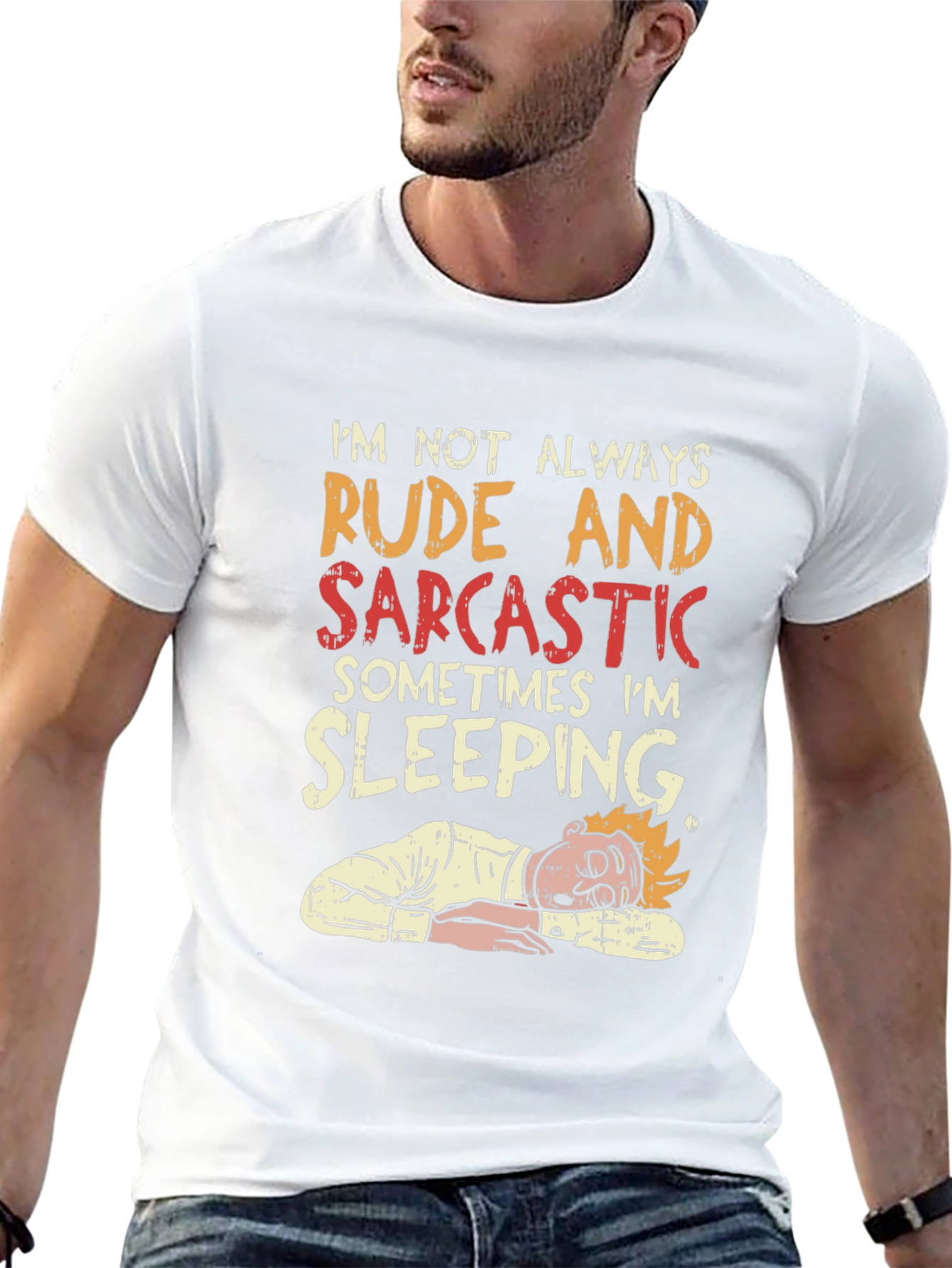 Rude and Sarcastic Sleeping Graphic Tee