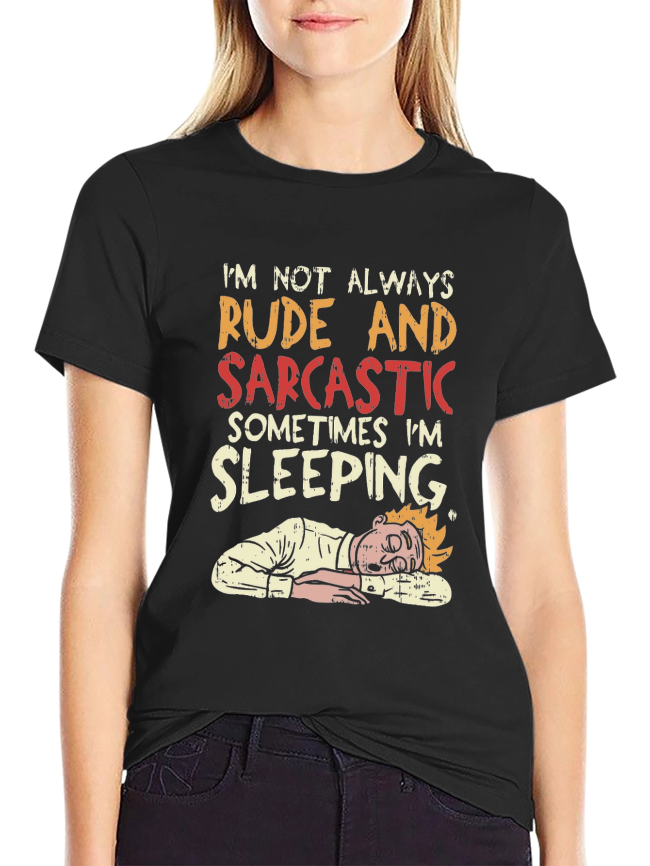 Rude and Sarcastic Sleeping Graphic Tee