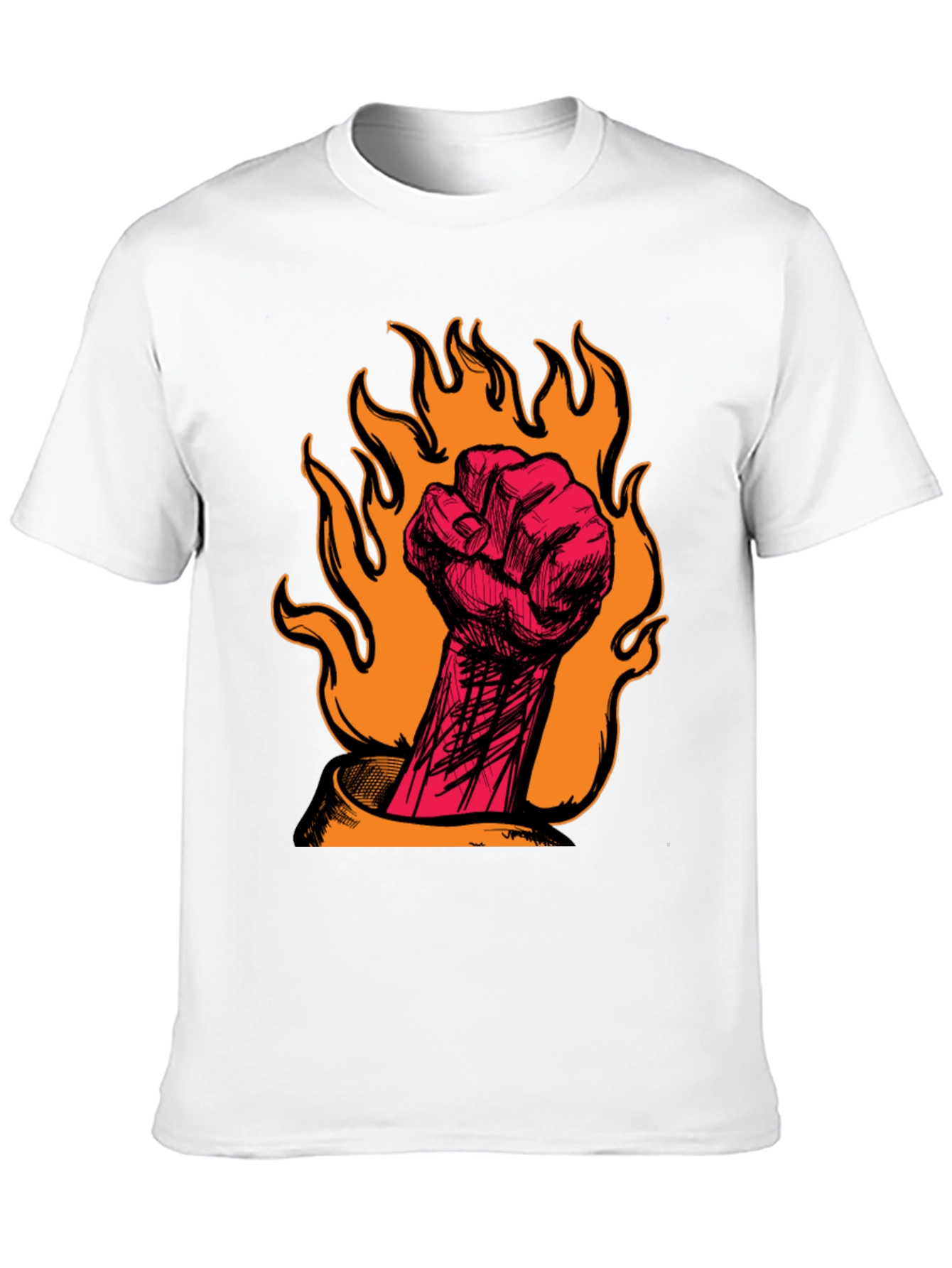Fiery Fist Graphic Tee - Bold Rebellion Style