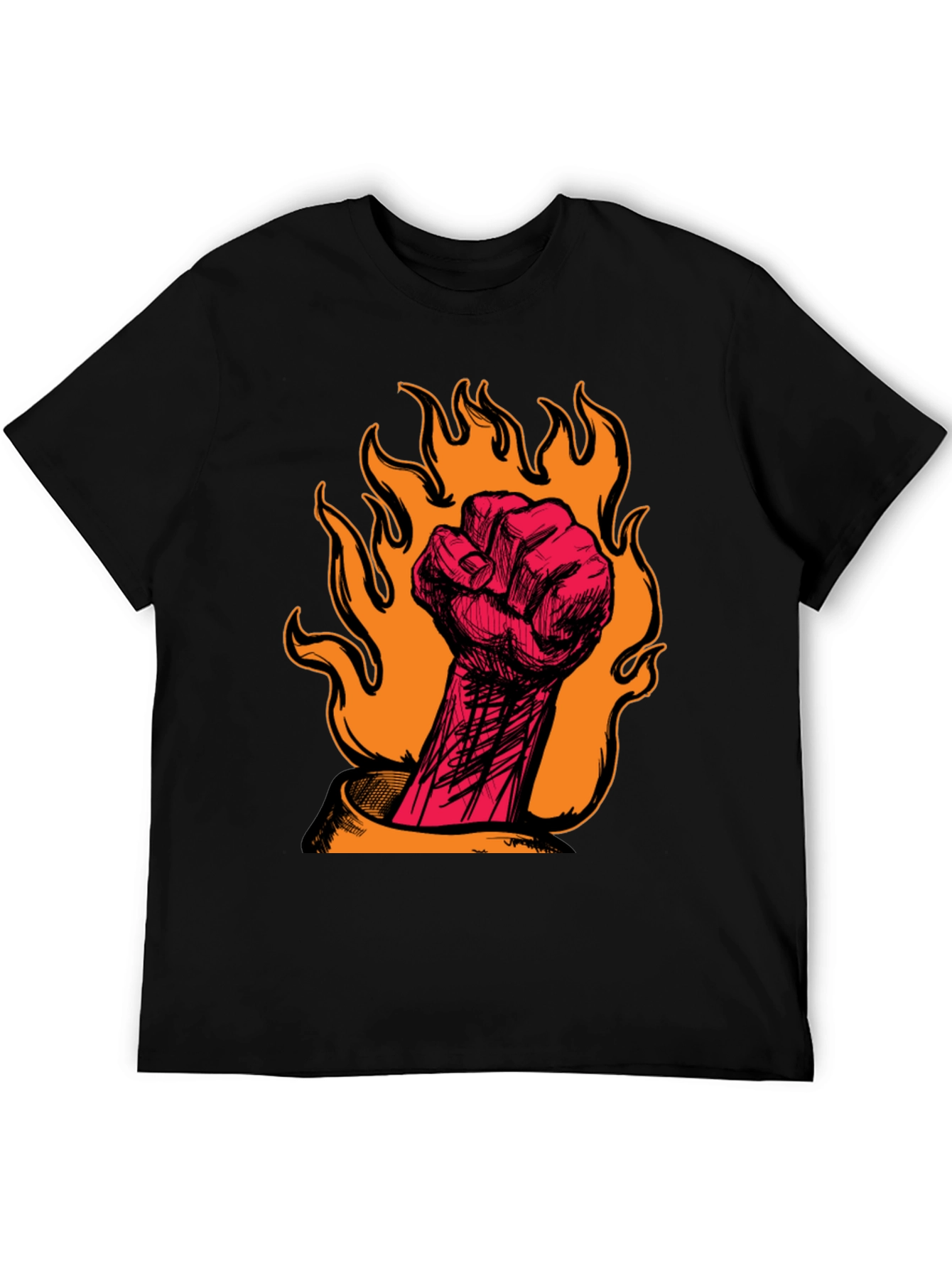 Fiery Fist Graphic Tee - Bold Rebellion Style