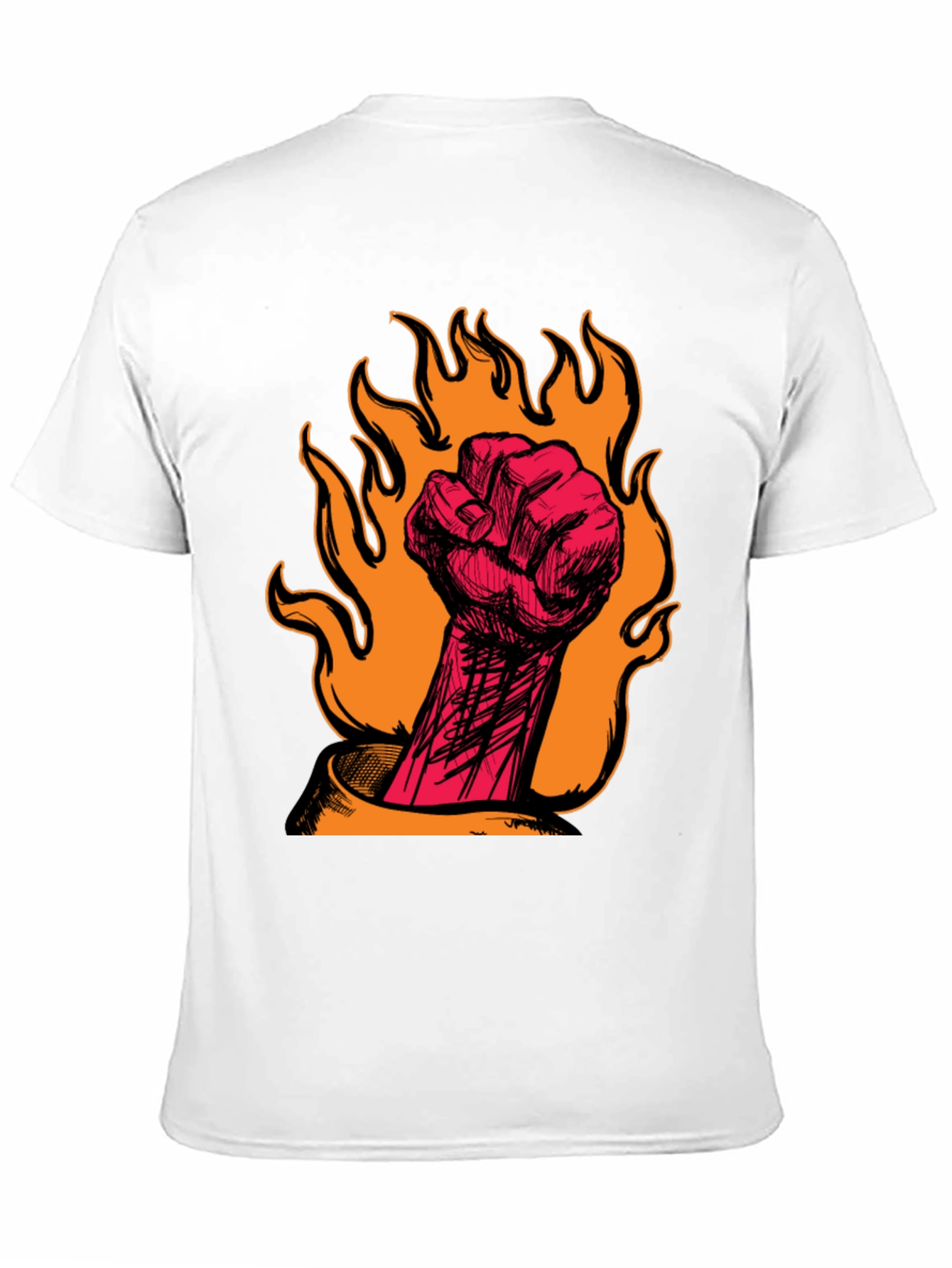 Fiery Fist Graphic Tee - Bold Rebellion Style