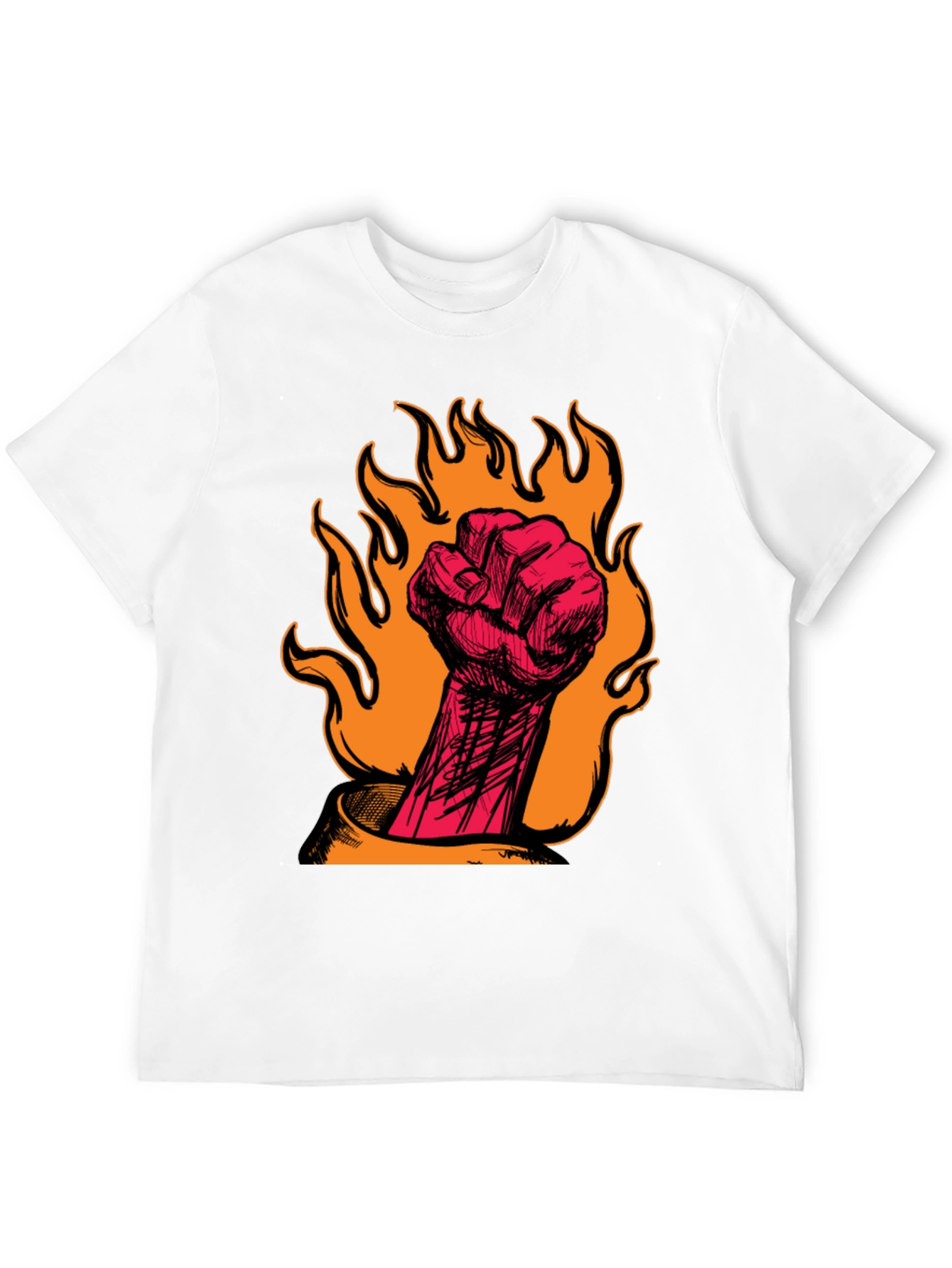 Fiery Fist Graphic Tee - Bold Rebellion Style