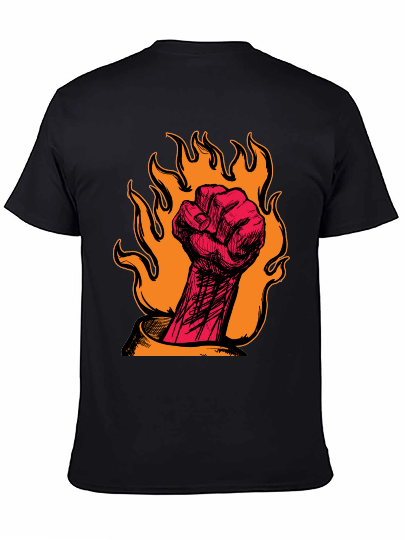 Fiery Fist Graphic Tee - Bold Rebellion Style