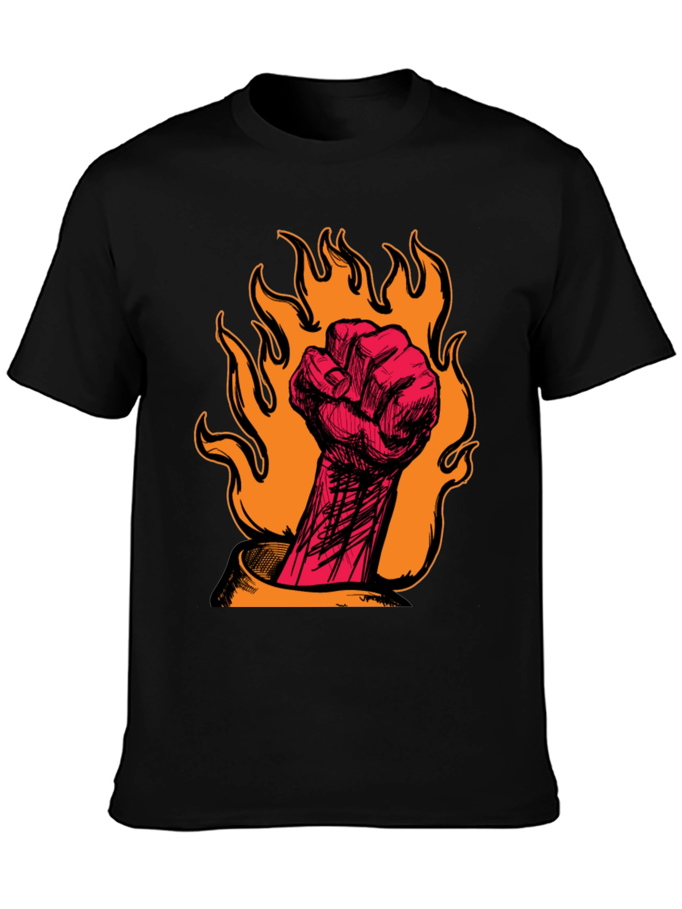 Fiery Fist Graphic Tee - Bold Rebellion Style