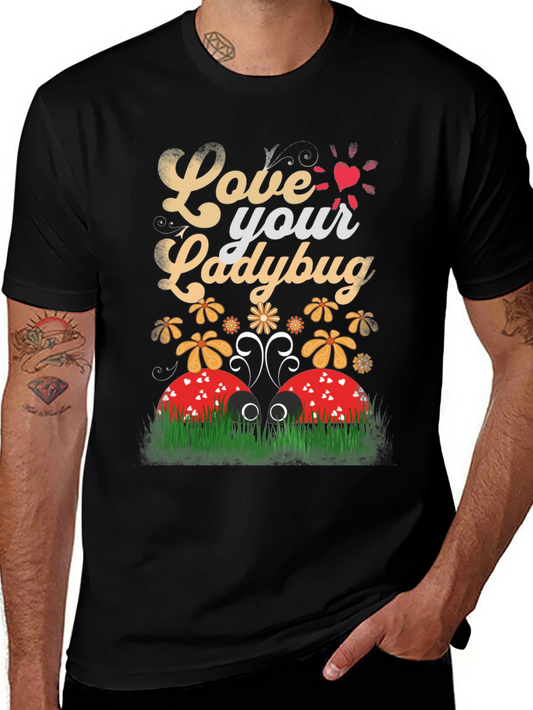 Love Your Ladybug Graphic Tee - Unisex Black T-Shirt