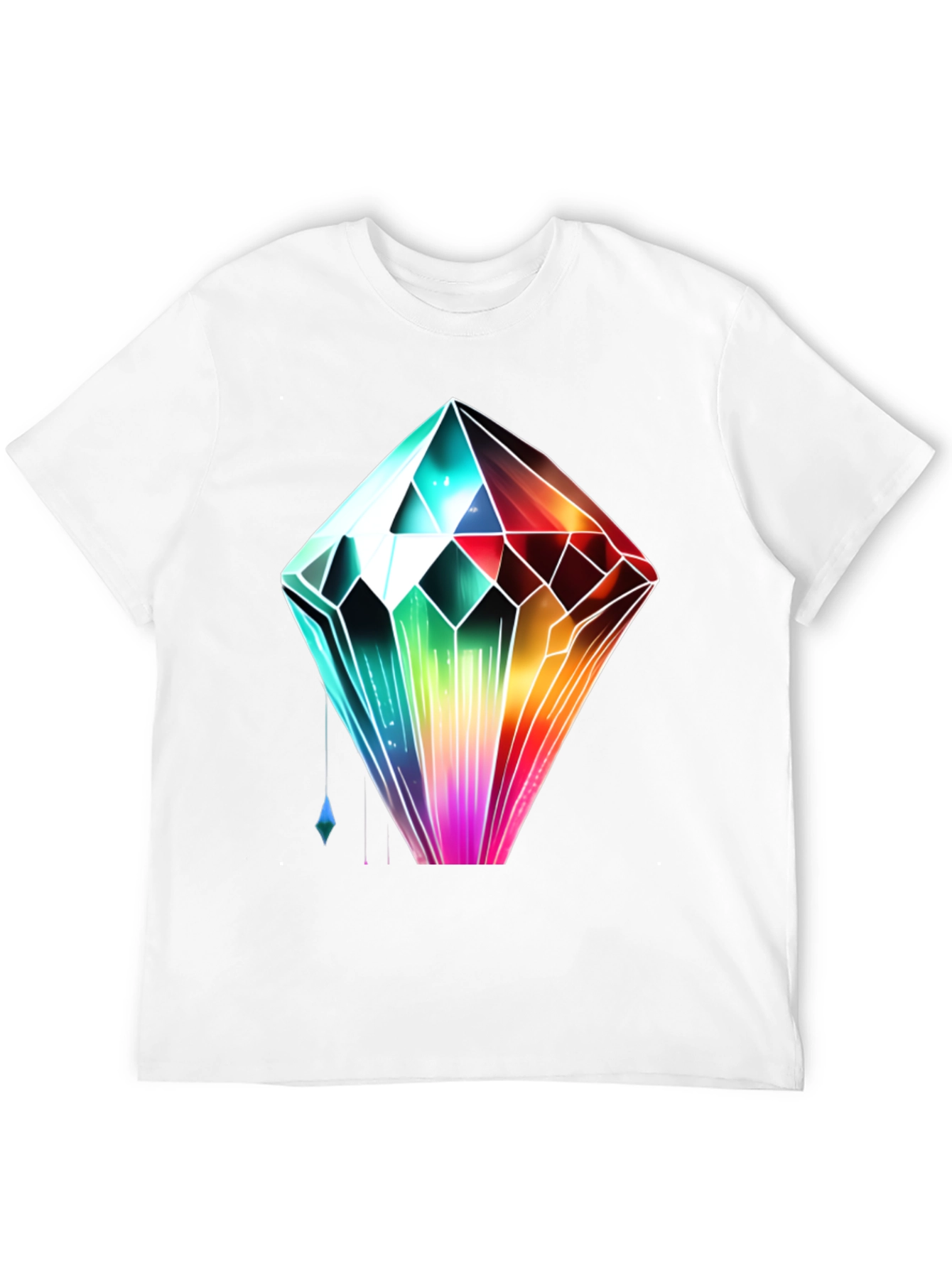 Rainbow Crystal Graphic Tee - Trendy Streetwear