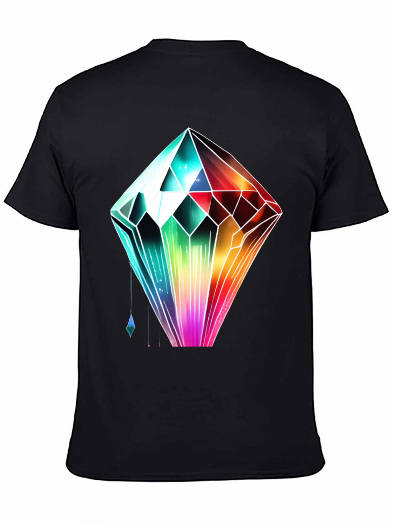 Rainbow Crystal Graphic Tee - Trendy Streetwear