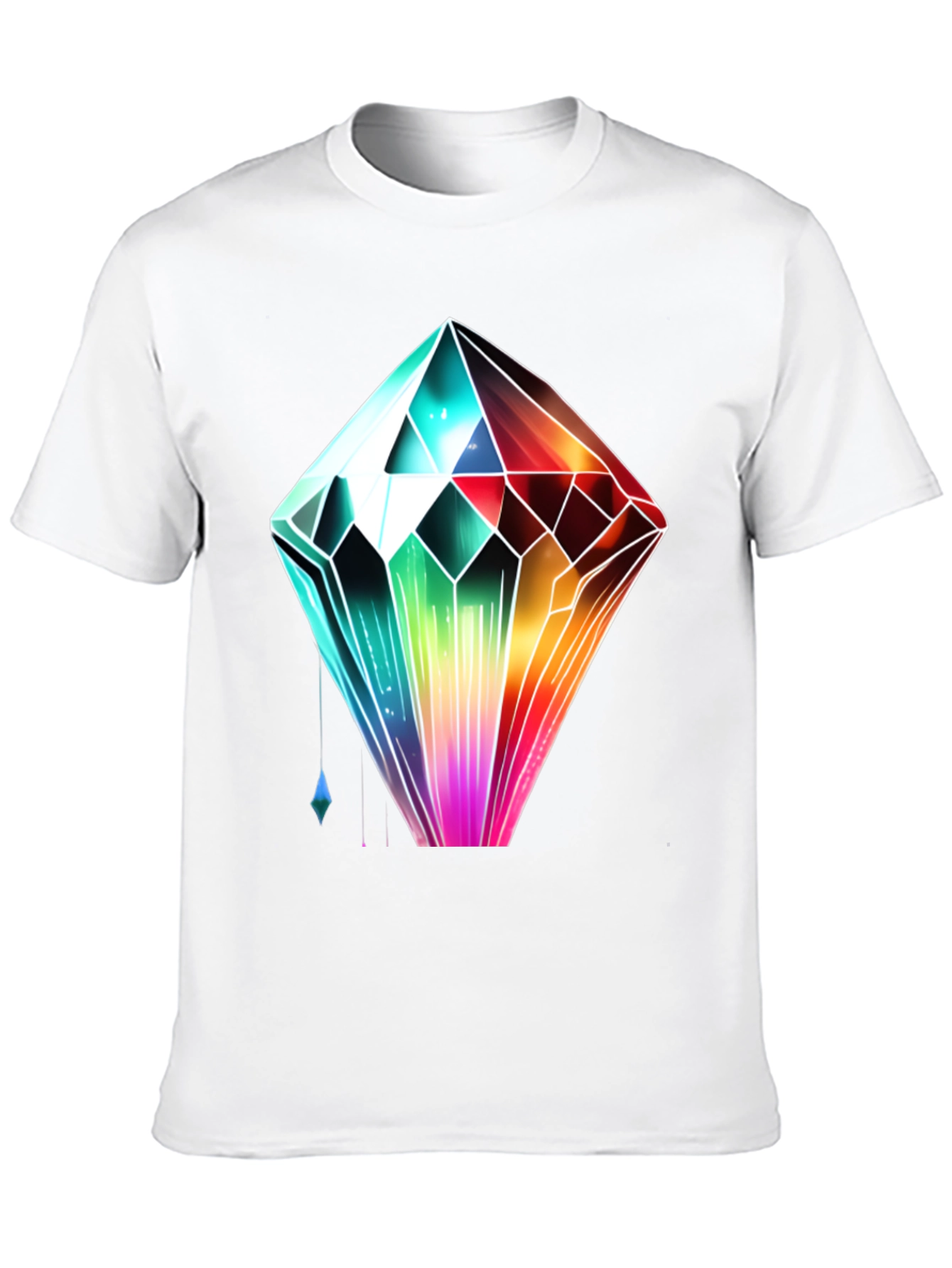 Rainbow Crystal Graphic Tee - Trendy Streetwear