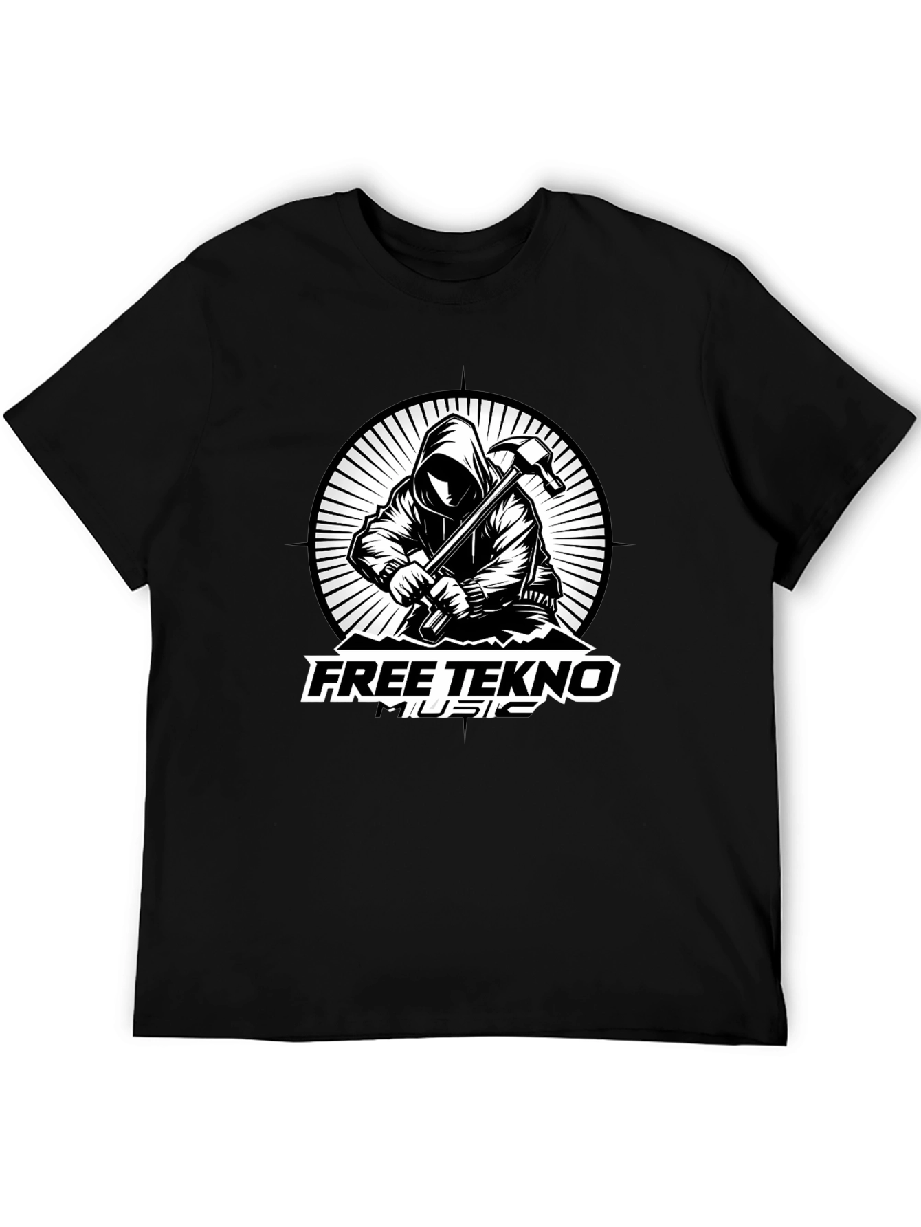 Free Tekno Music Graphic T-Shirt - Black Cotton Tee