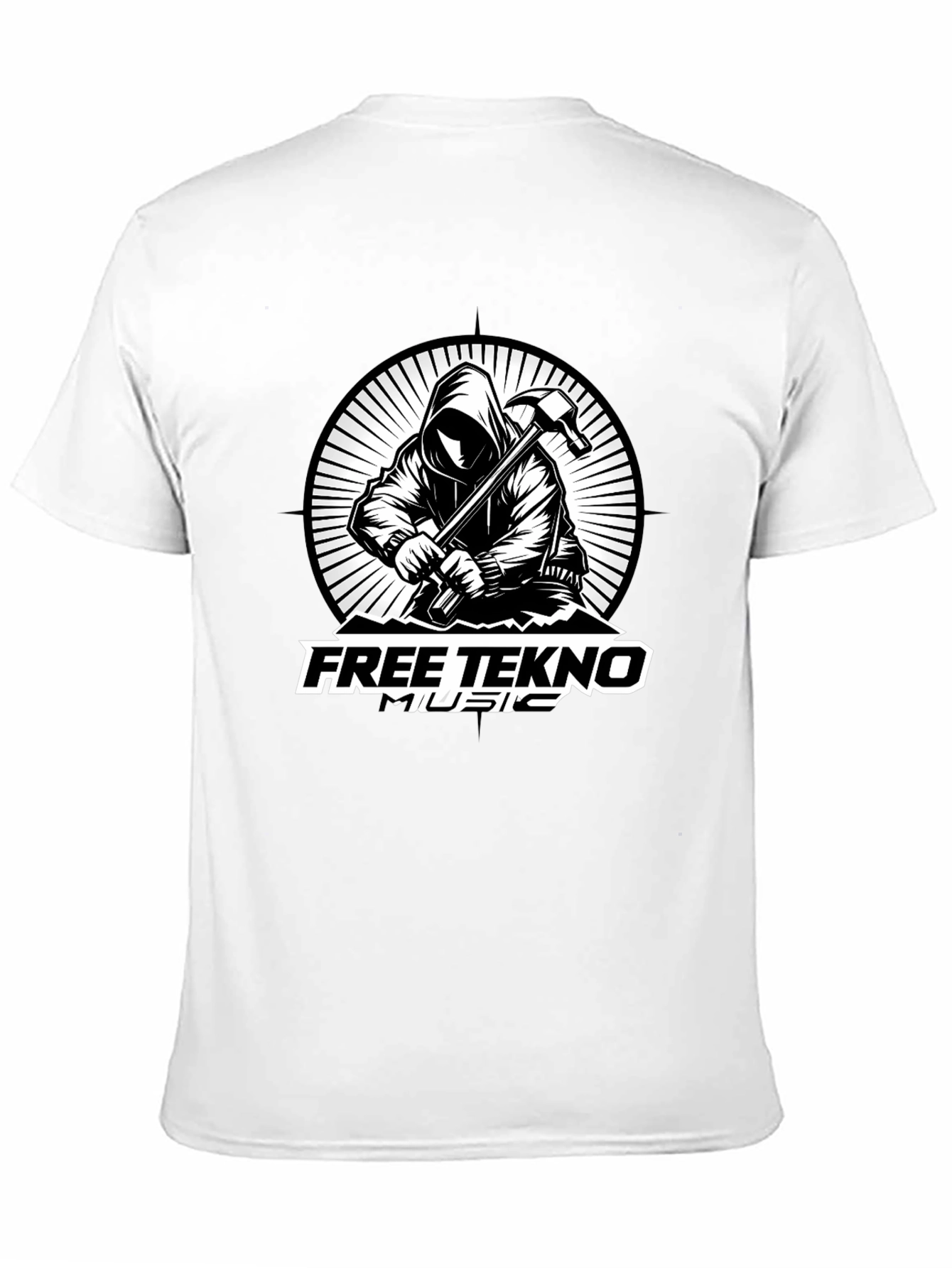 Free Tekno Music Graphic T-Shirt - Black Cotton Tee