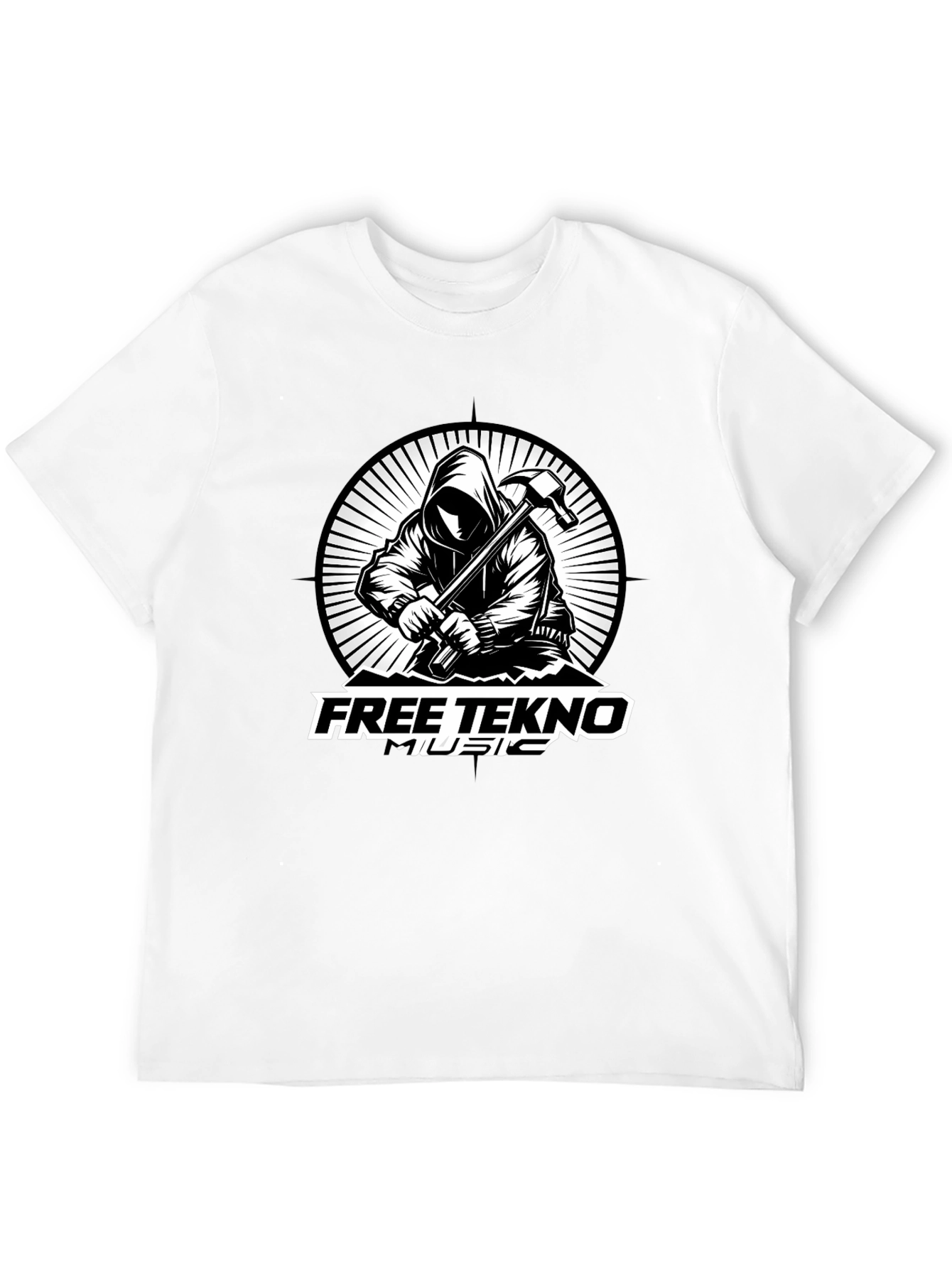 Free Tekno Music Graphic T-Shirt - Black Cotton Tee
