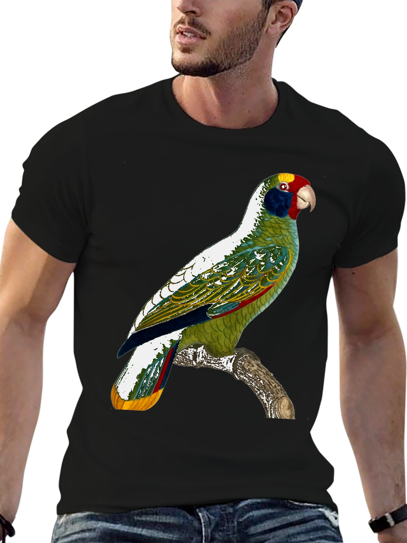 Parrot Graphic T-Shirt - Tropical Bird Tee