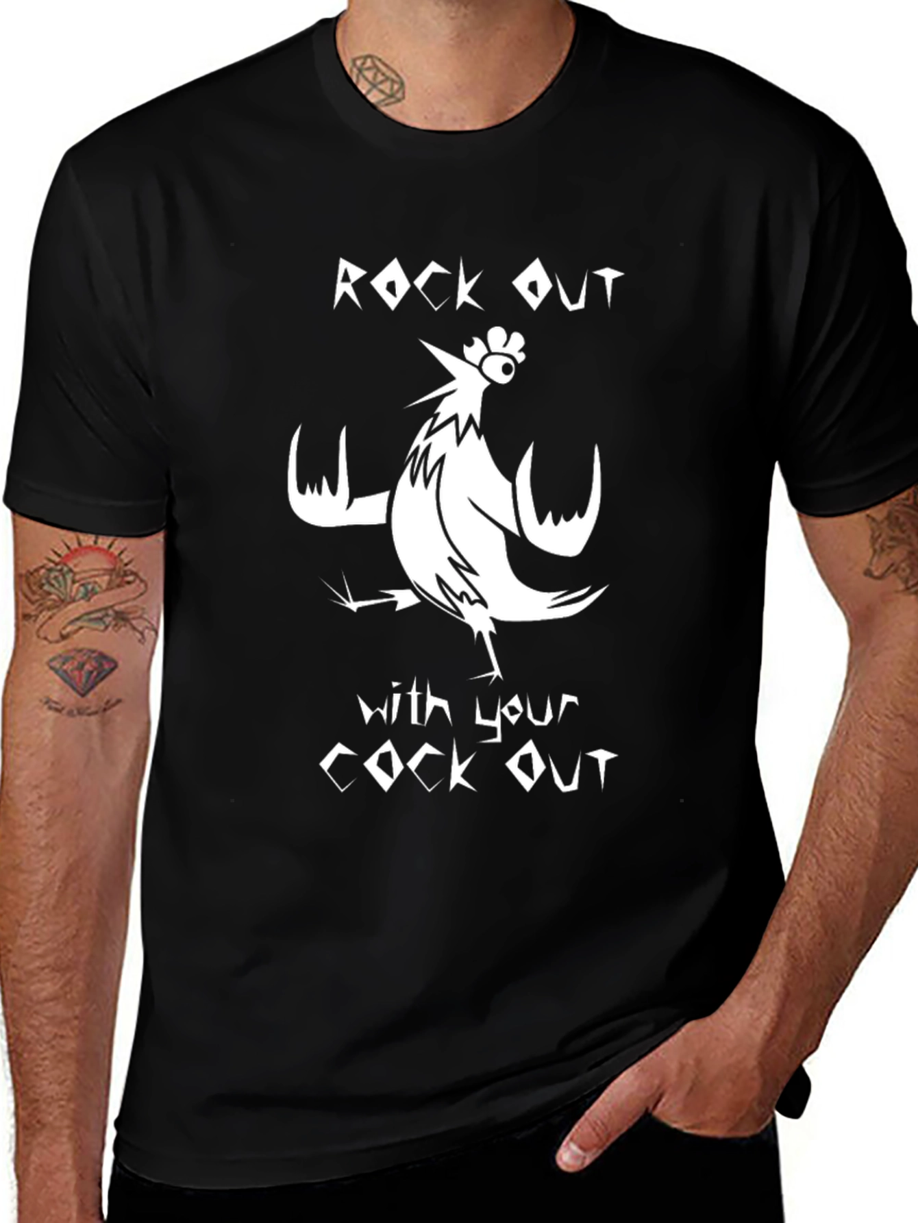 Rock Out Funny Graphic Novelty T-Shirt