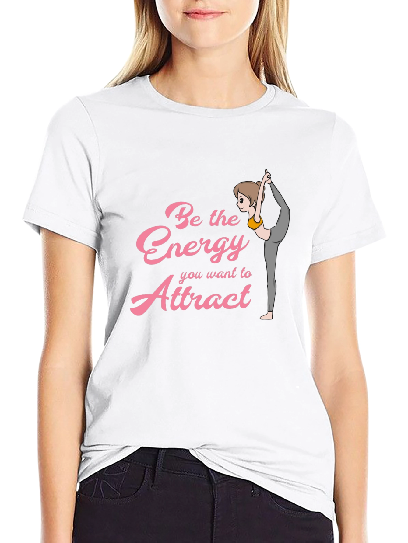 Energy Attract Yoga Graphic Tee - Black