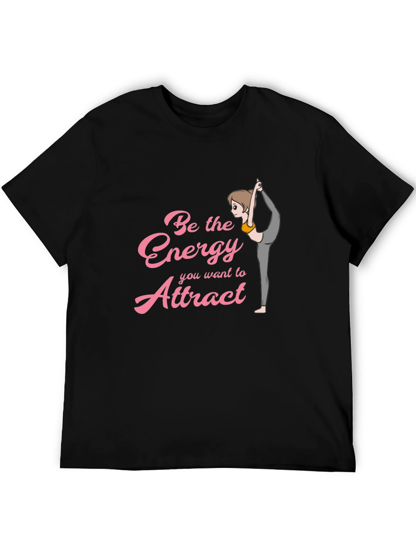 Energy Attract Yoga Graphic Tee - Black