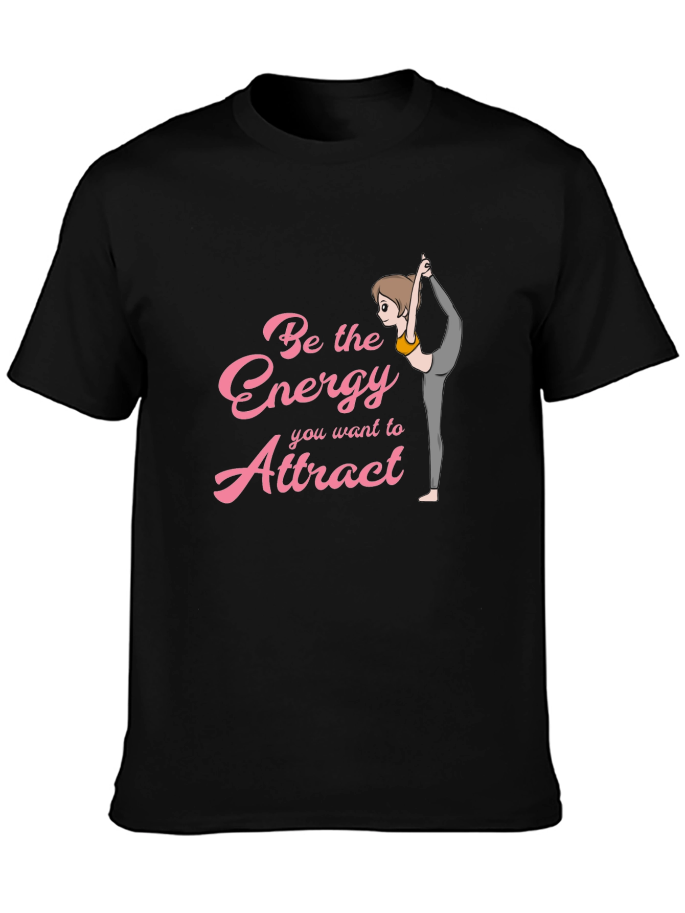 Energy Attract Yoga Graphic Tee - Black
